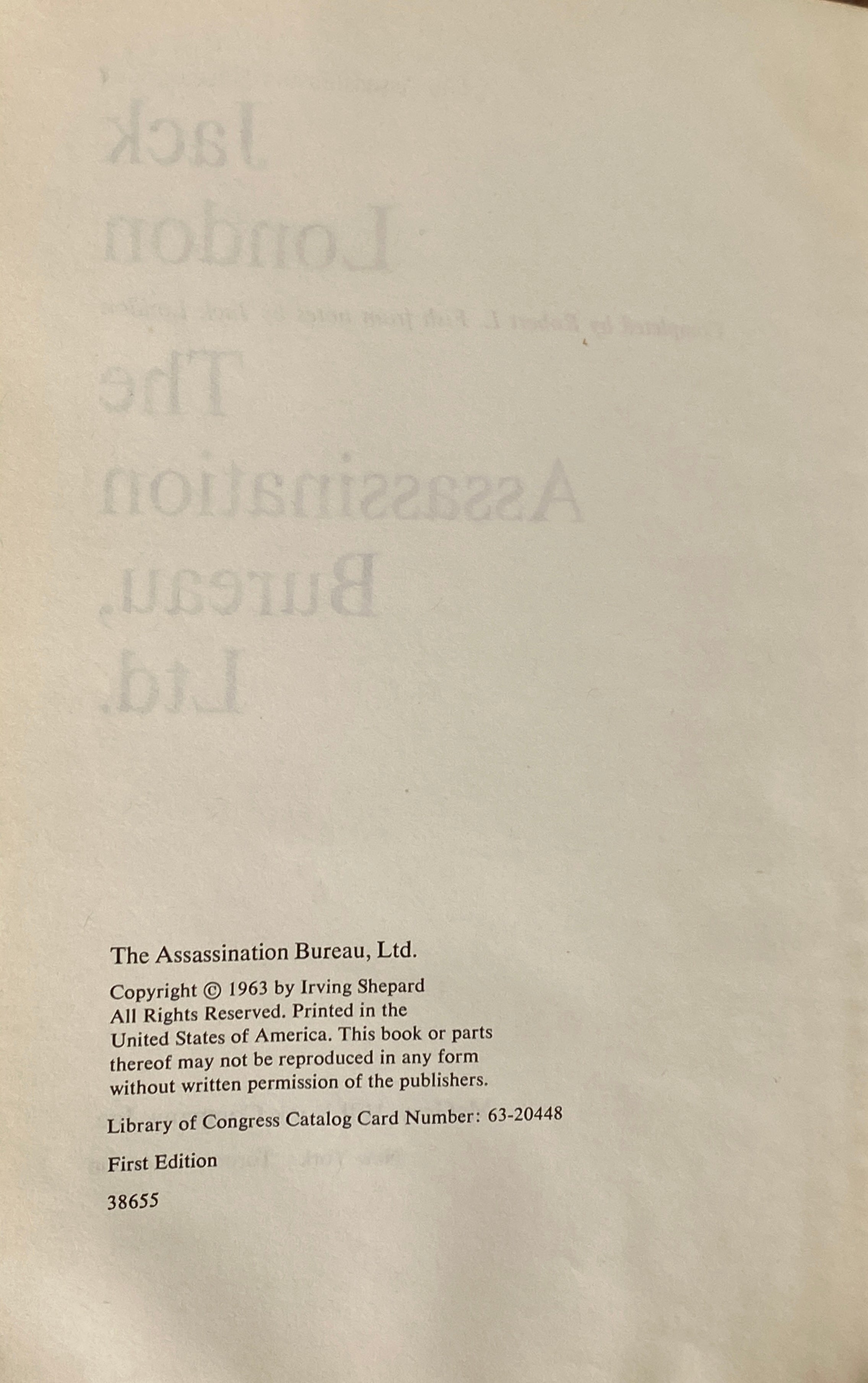 2 Jack London: The Call of the Wild/The Assassination Bureau Ltd (1st) HCDJ