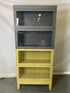 Yellow and Gray Barrister Bookcase With Metal Top & Base