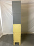 Yellow and Gray Barrister Bookcase With Metal Top & Base