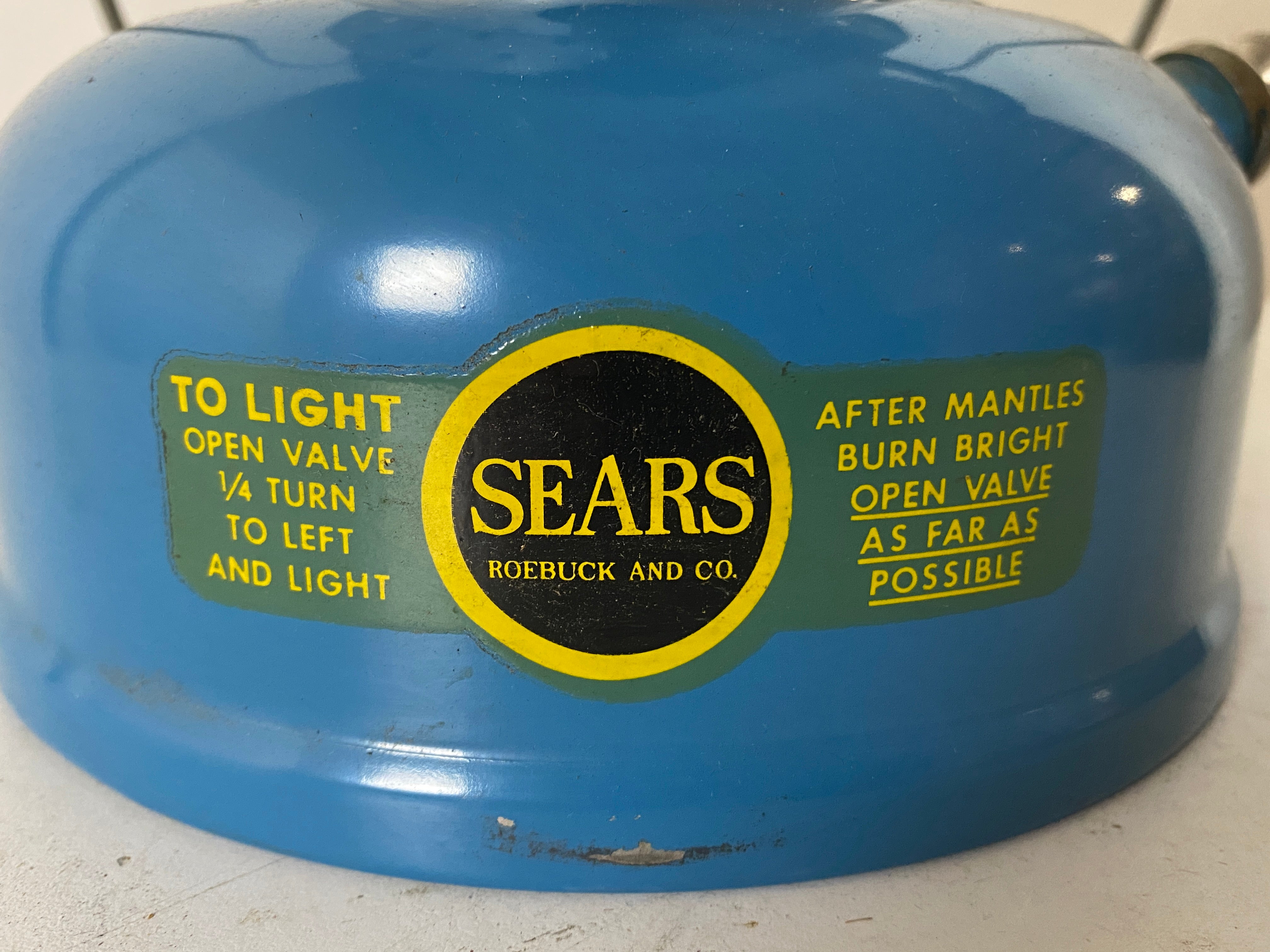 Vintage Sears Roebuck 476.72213 Blue Lantern With Box 3/68