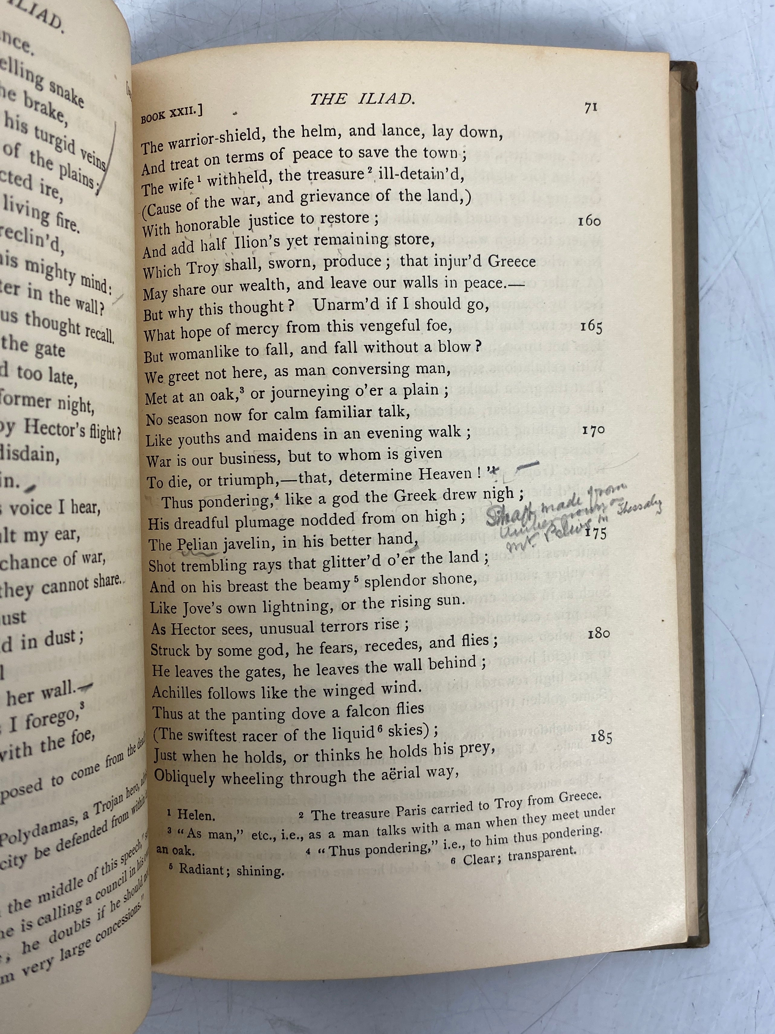 2 Antique Vols: Homer's Iliad (1896)/The Ancient Mariner (1898) English Classics