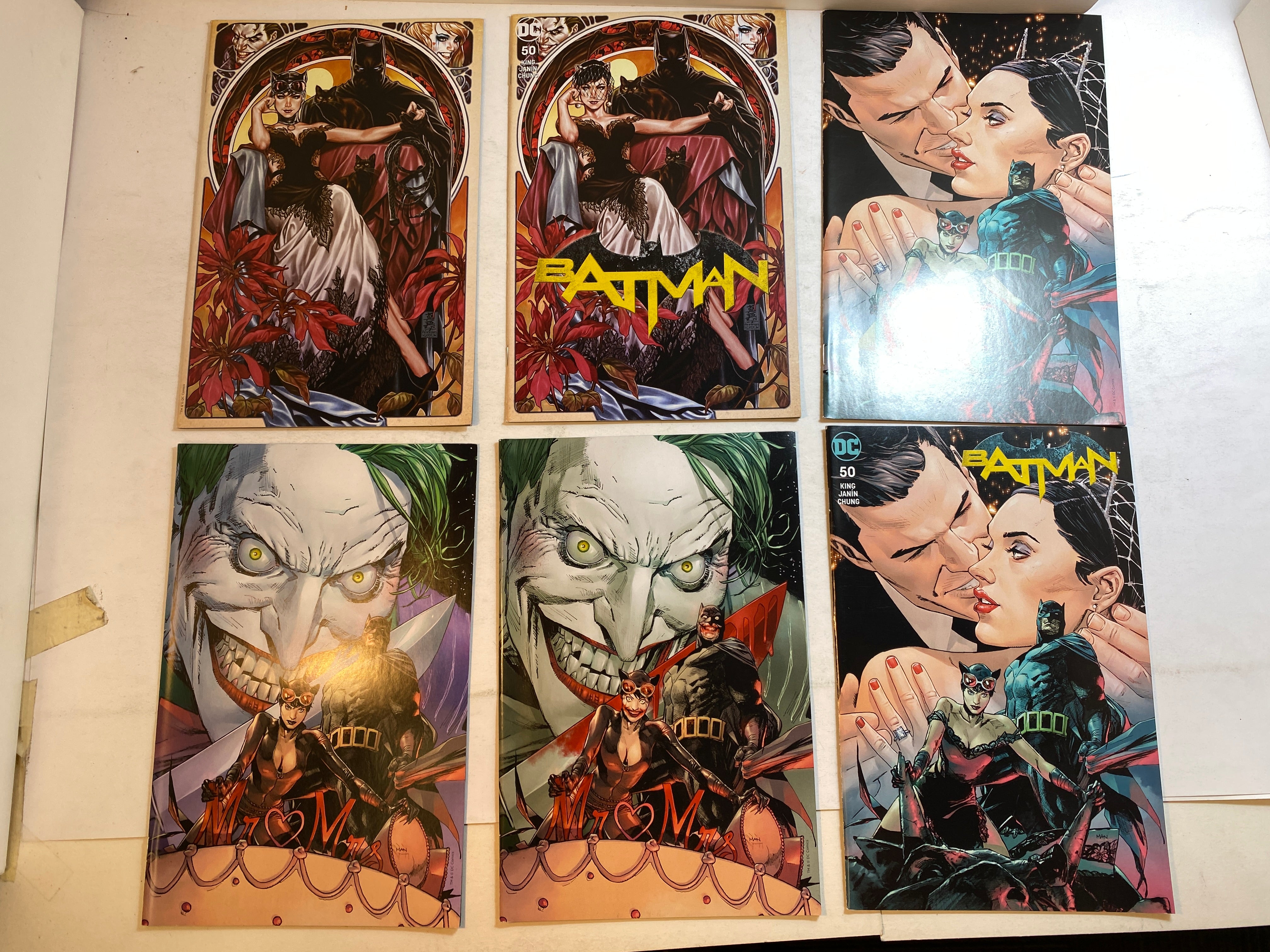 Lot of 6 Batman #50 Comic Sketch Art Morey Brooks Variants DC 2018