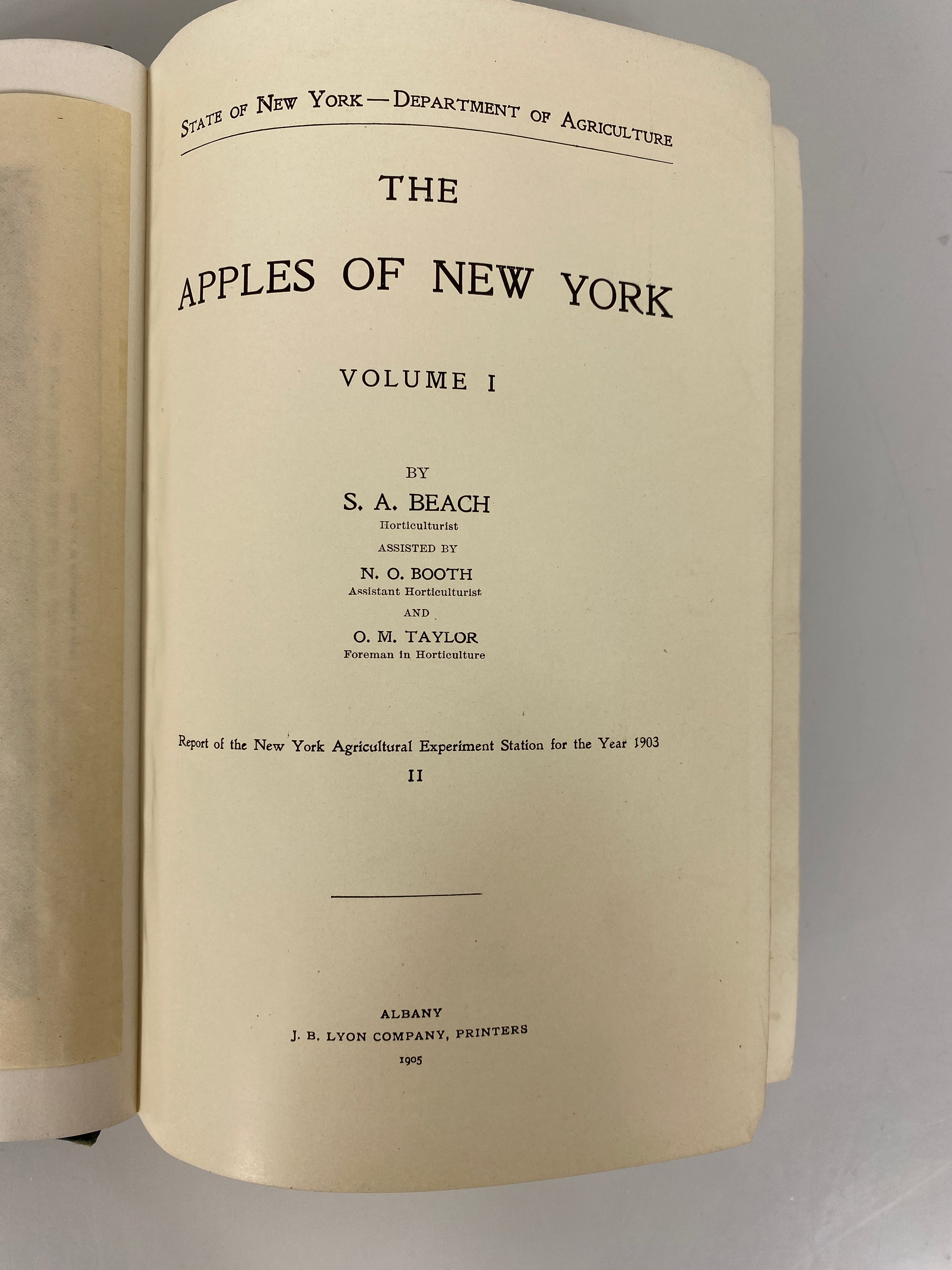 The Apples of New York (Vol I) by Beach 1905 Antique HC with Color Plates