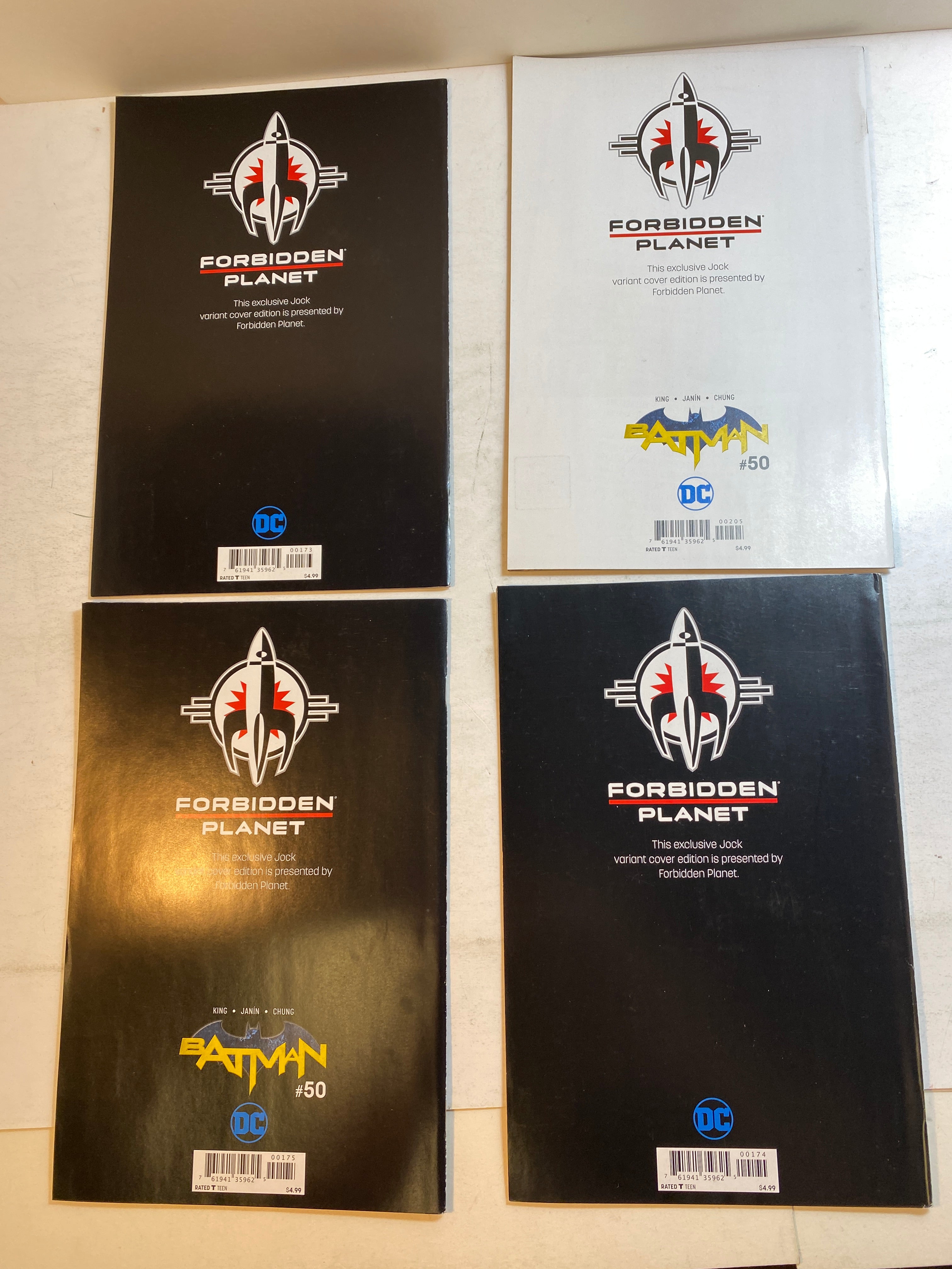 Lot of 4 Batman #50 Forbidden Planet Jock Variants DC 2018