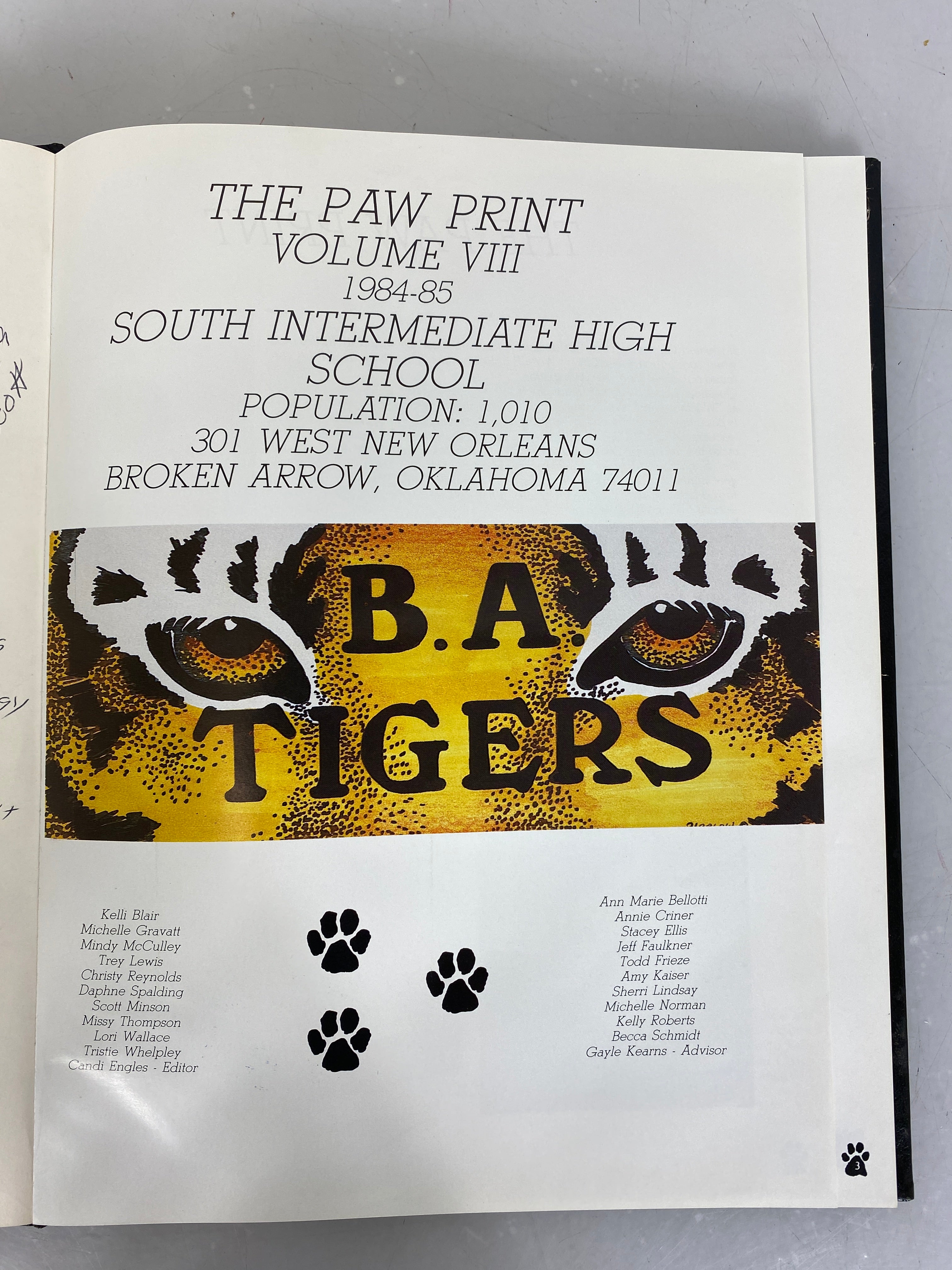1985 South Intermediate High School Yearbook Broken Arrow Oklahoma
