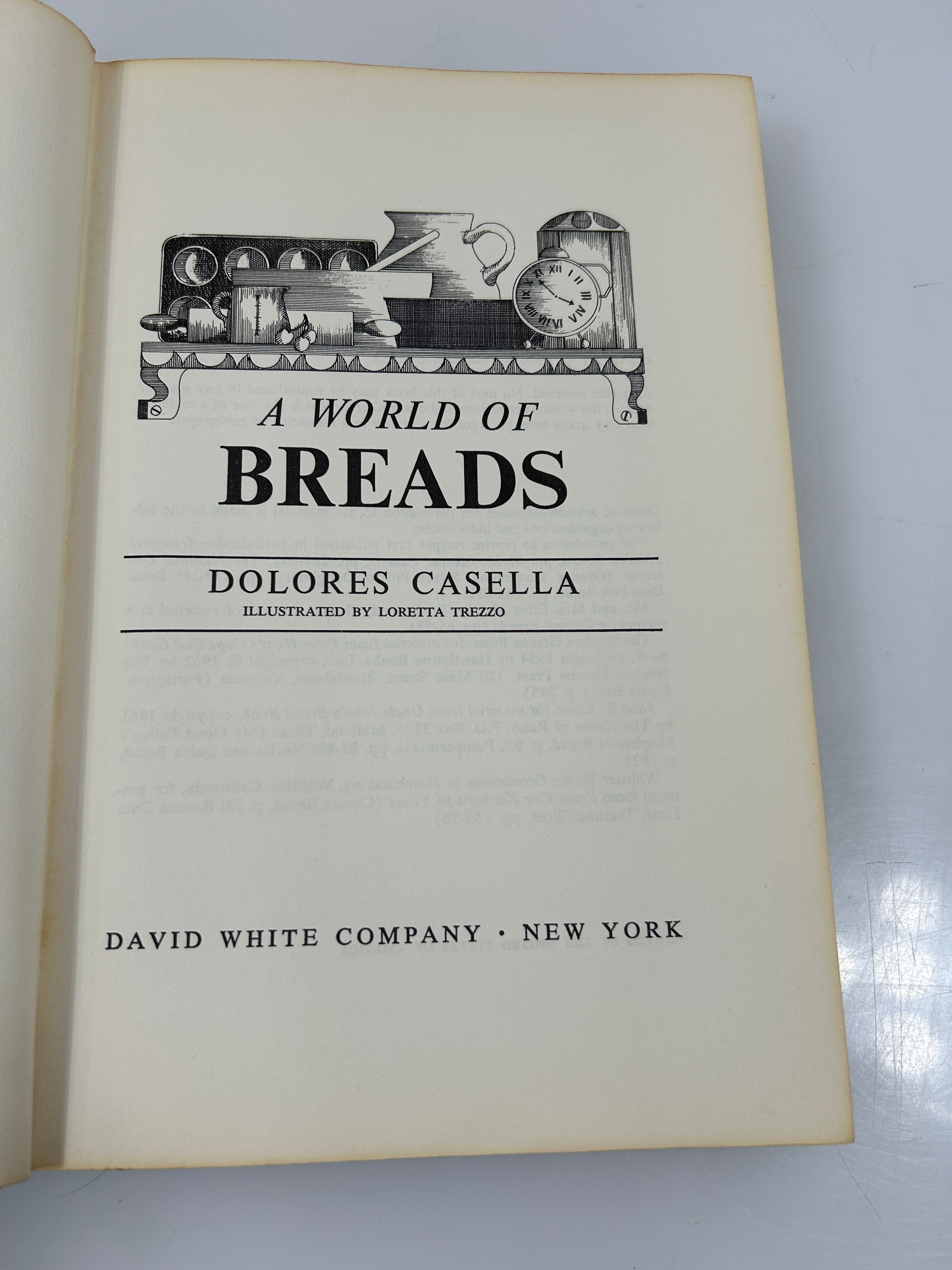 A World of Breads by Delores Casella David White Co 1966 HCDJ BCE