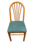 Lot of 5 Dining Set Teal Upholstery Chairs and Extendable Table
