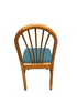 Lot of 5 Dining Set Teal Upholstery Chairs and Extendable Table