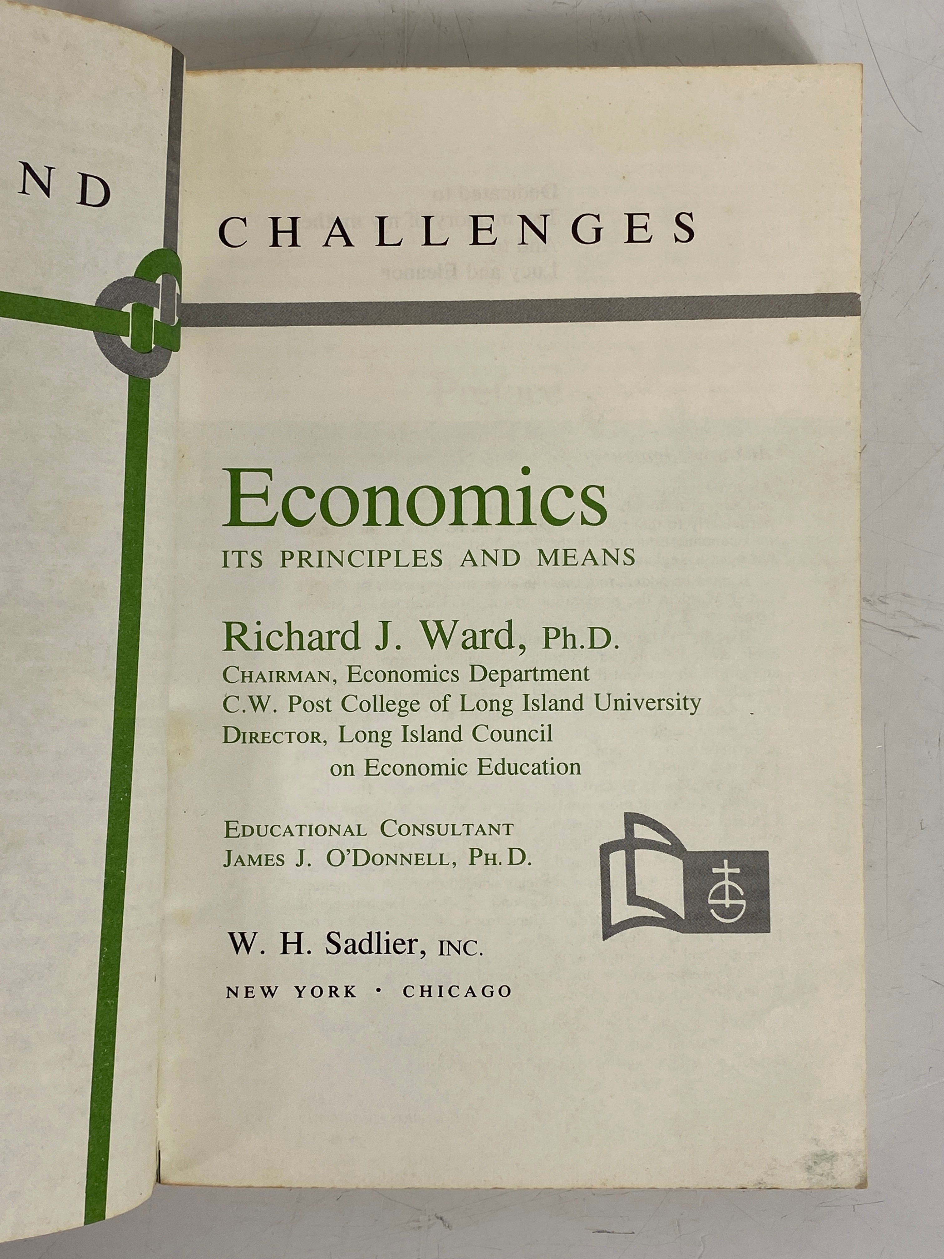 Economics Its Principles and Means Richard Ward 1969 Vintage SC Textbook