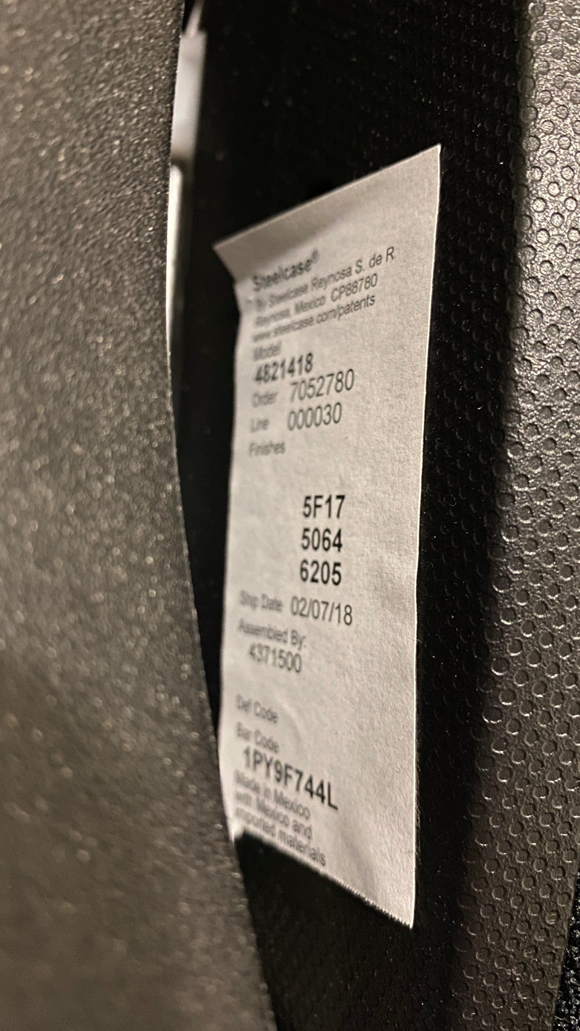 Steelcase #4821418 Black Mesh Adjustable Office Chair