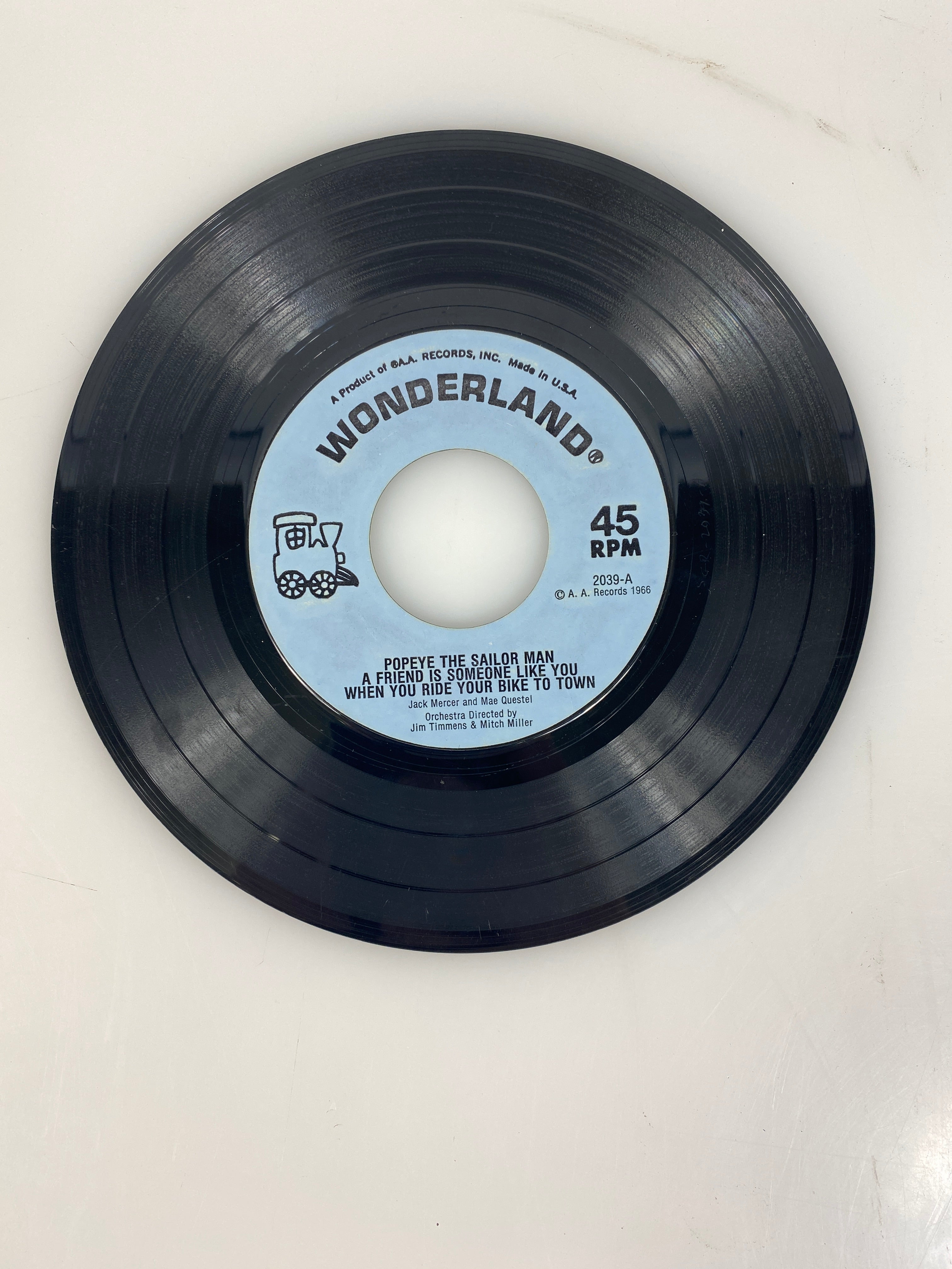 Six Popeye Songs 45 Vinyl Record Wonderland Records