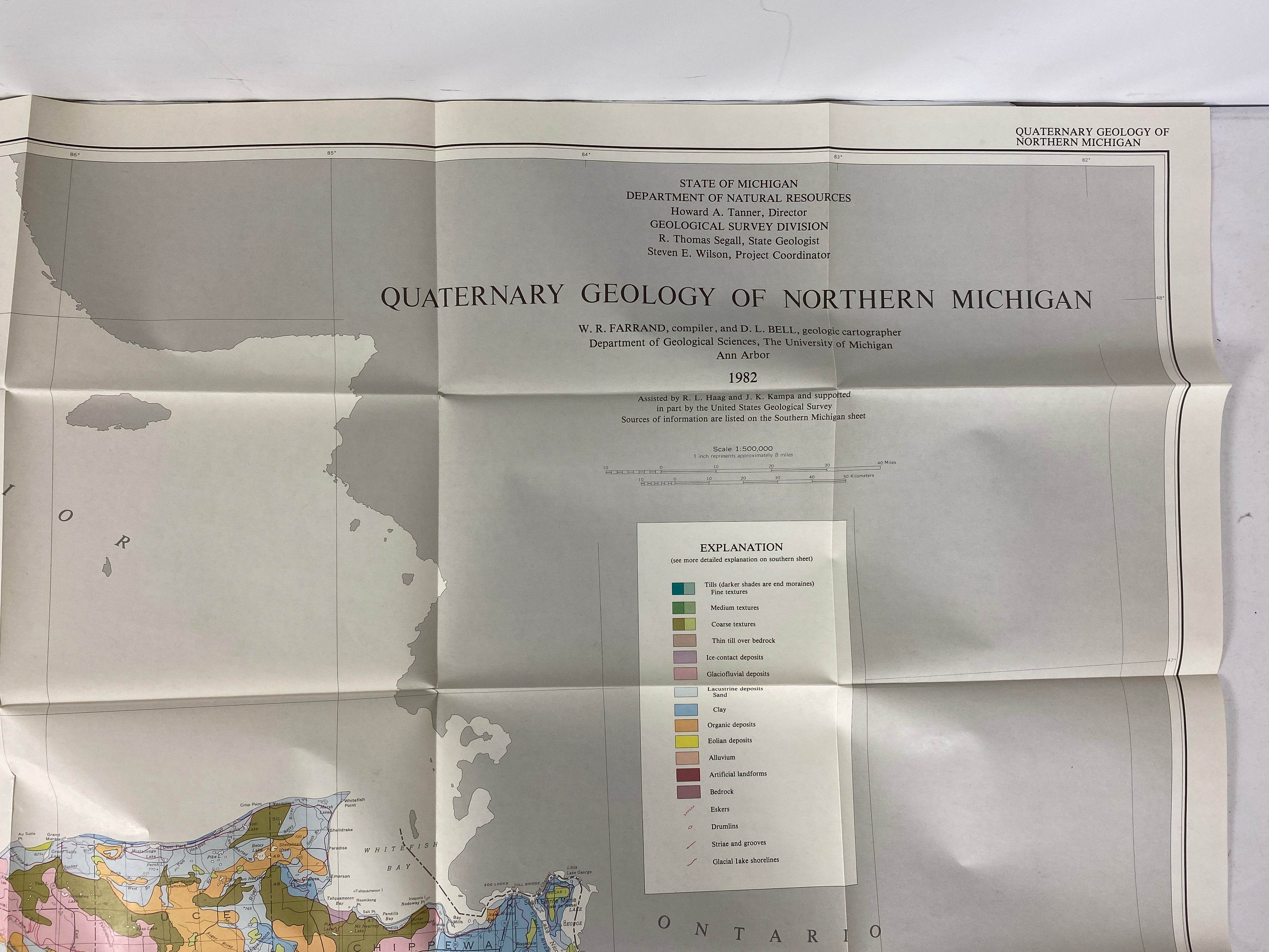 2 Vintage Maps Quaternary Geology of Northern/Southern Michigan 1982