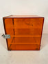 Vintage Micro Air Orange Acrylic Lucite Storage Cabinet