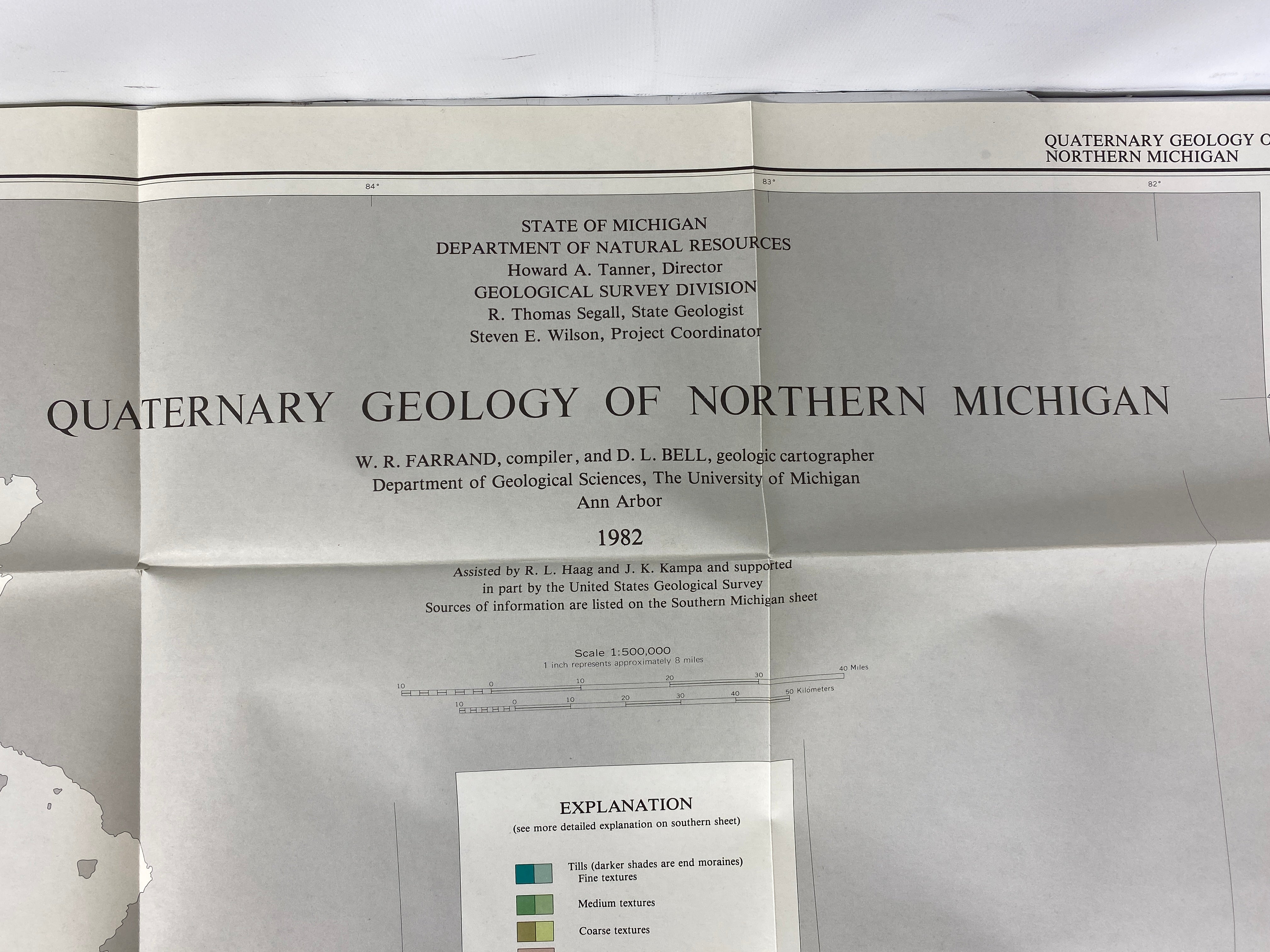 2 Vintage Maps Quaternary Geology of Northern/Southern Michigan 1982