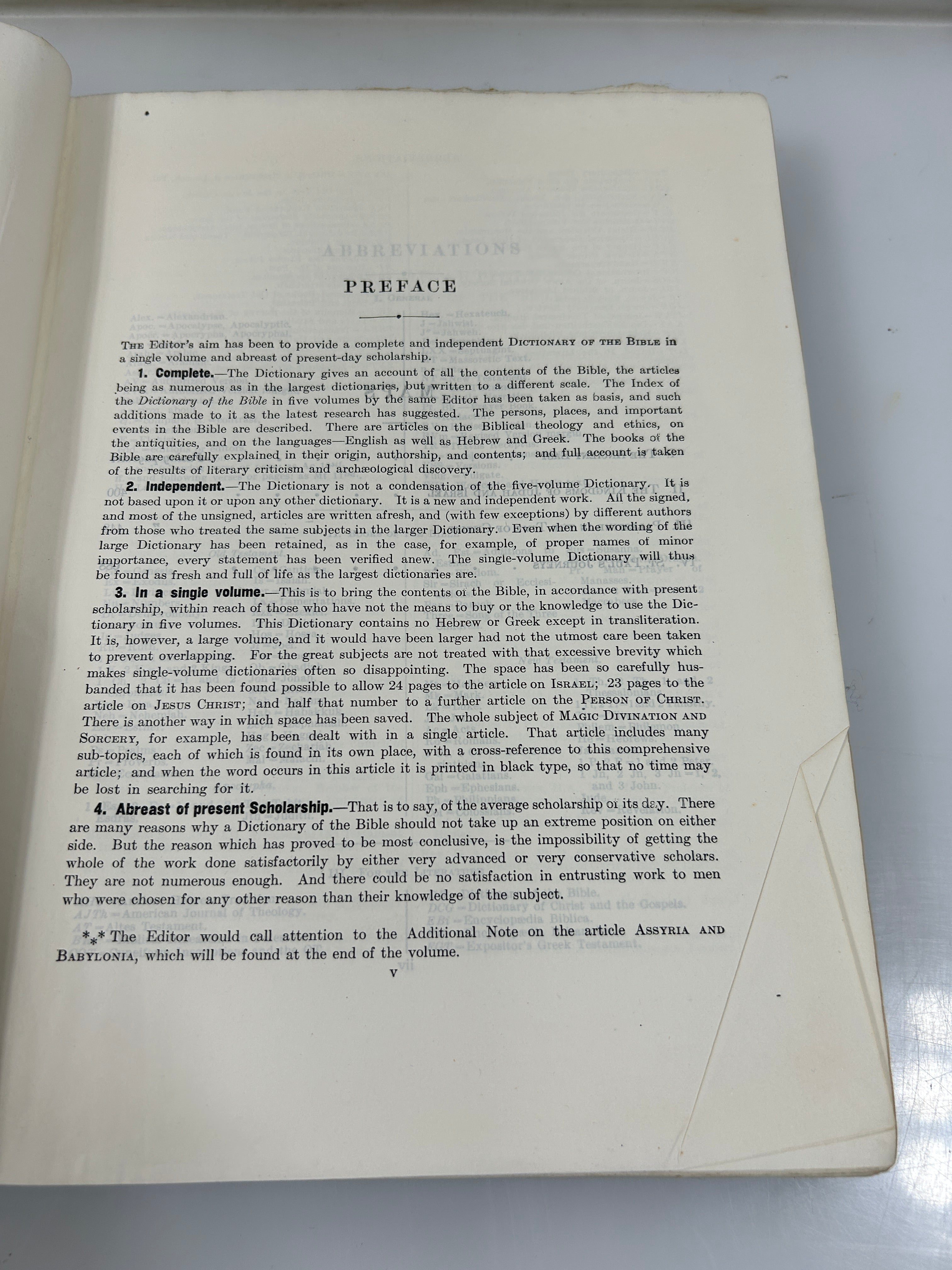 Dictionary of the Bible Ed James Hastings India Paper Ed Scribners 1924 HC