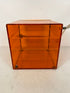 Vintage Micro Air Orange Acrylic Lucite Storage Cabinet