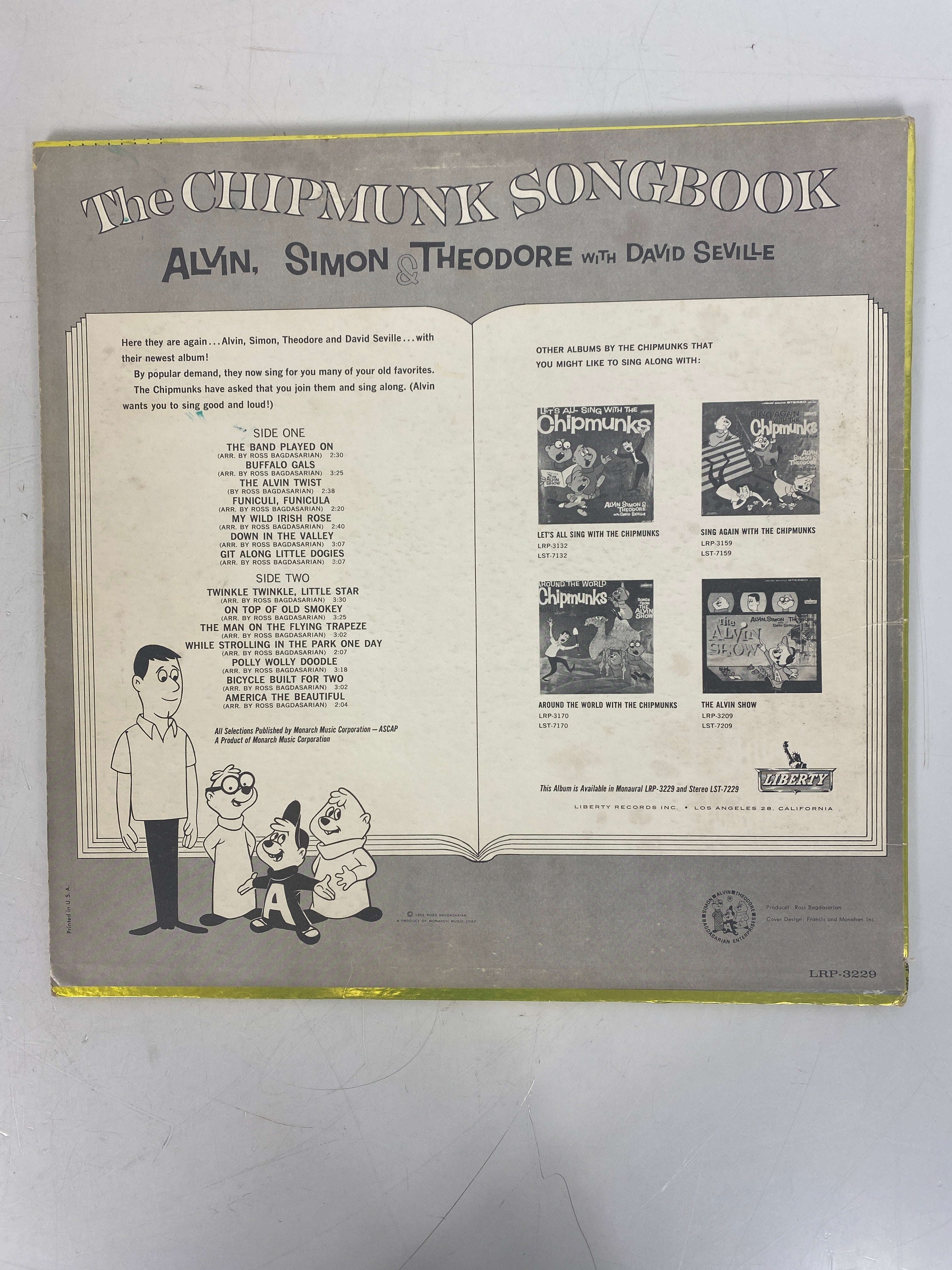 Alvin and the Chipmunks Lot of 2 Songbook Sing Along Vinyl Records