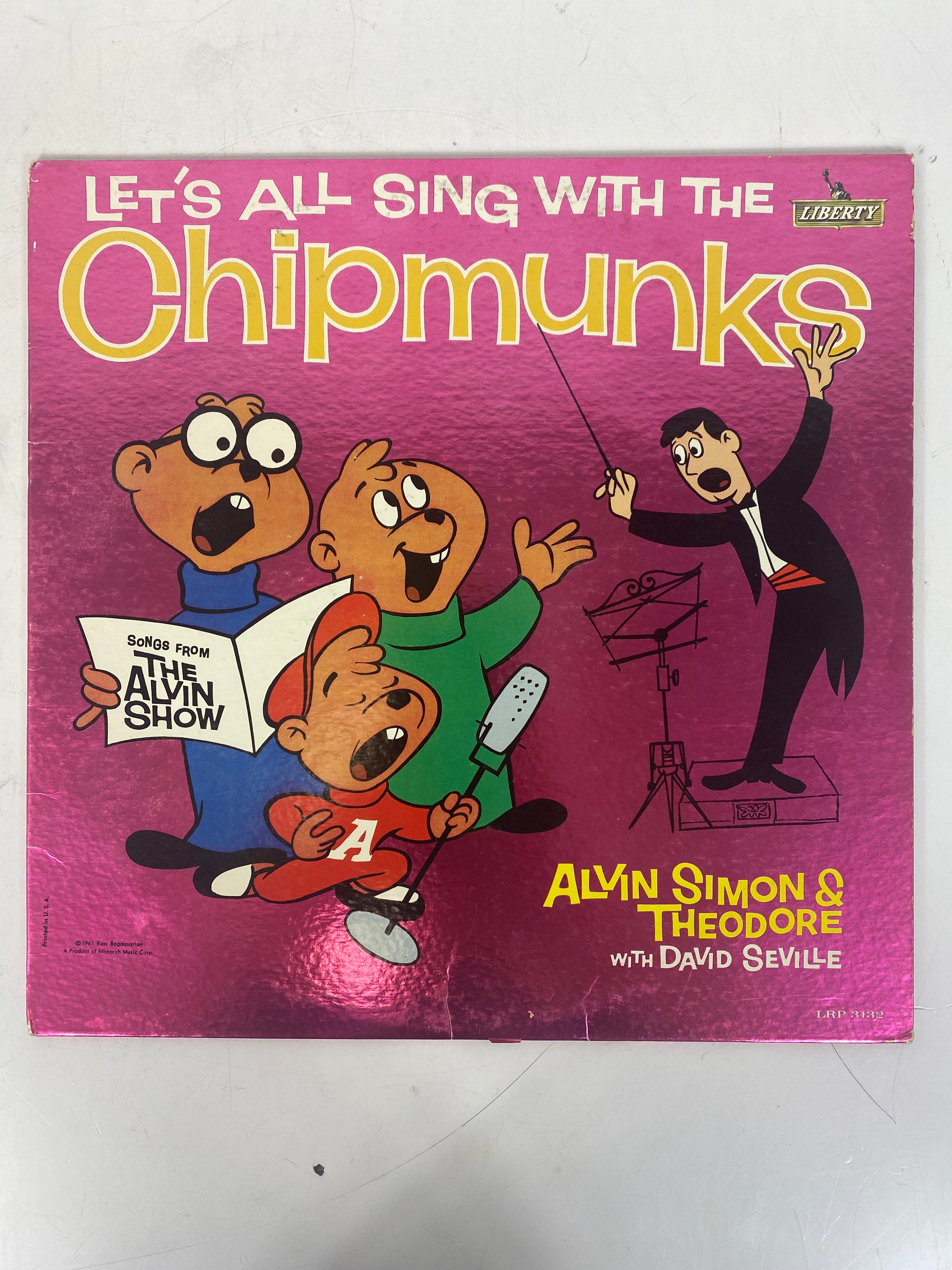 Alvin and the Chipmunks Lot of 2 Songbook Sing Along Vinyl Records