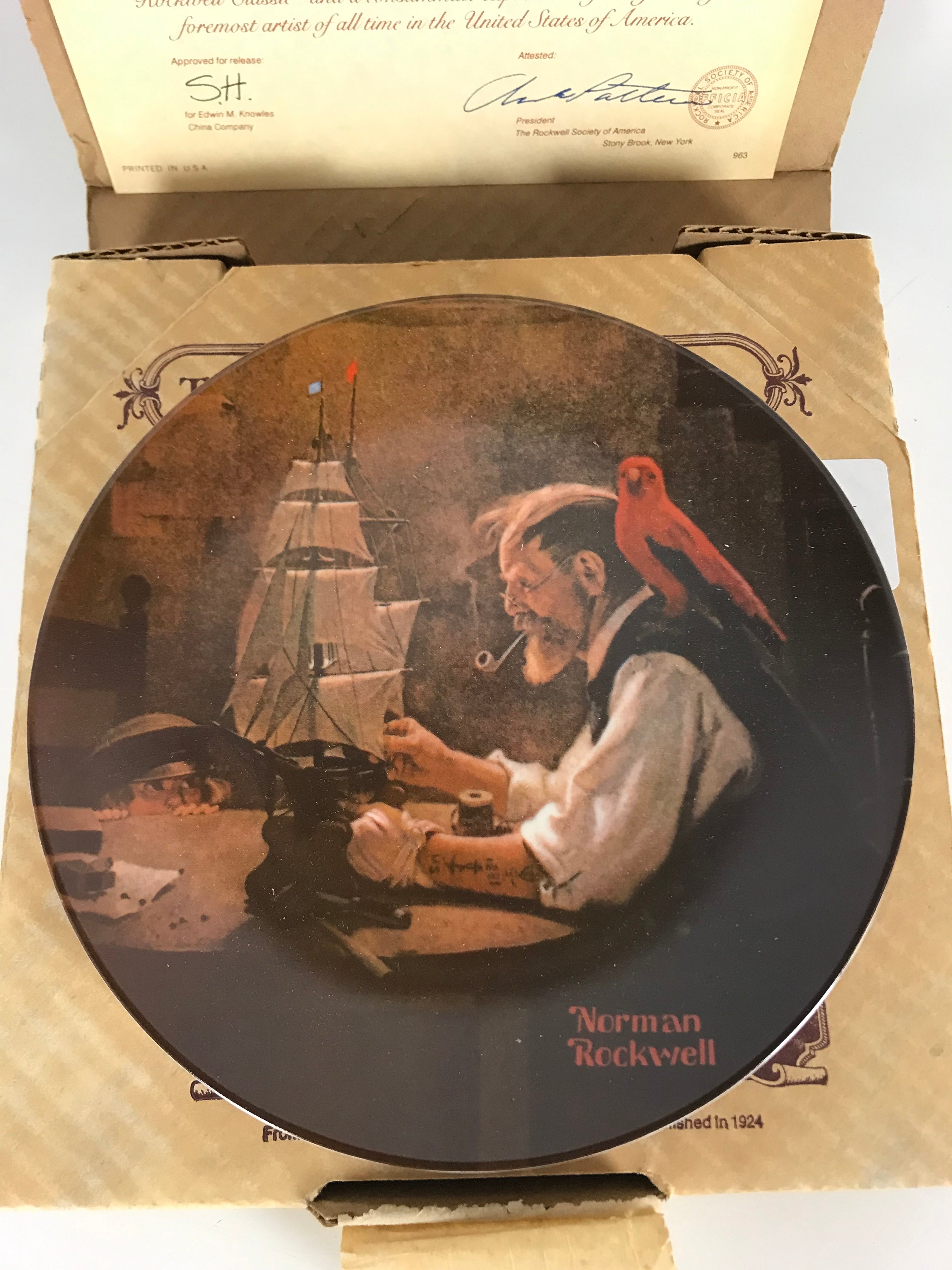 The Edwin M. Knowles China Co. "The Ship Builder" Plate