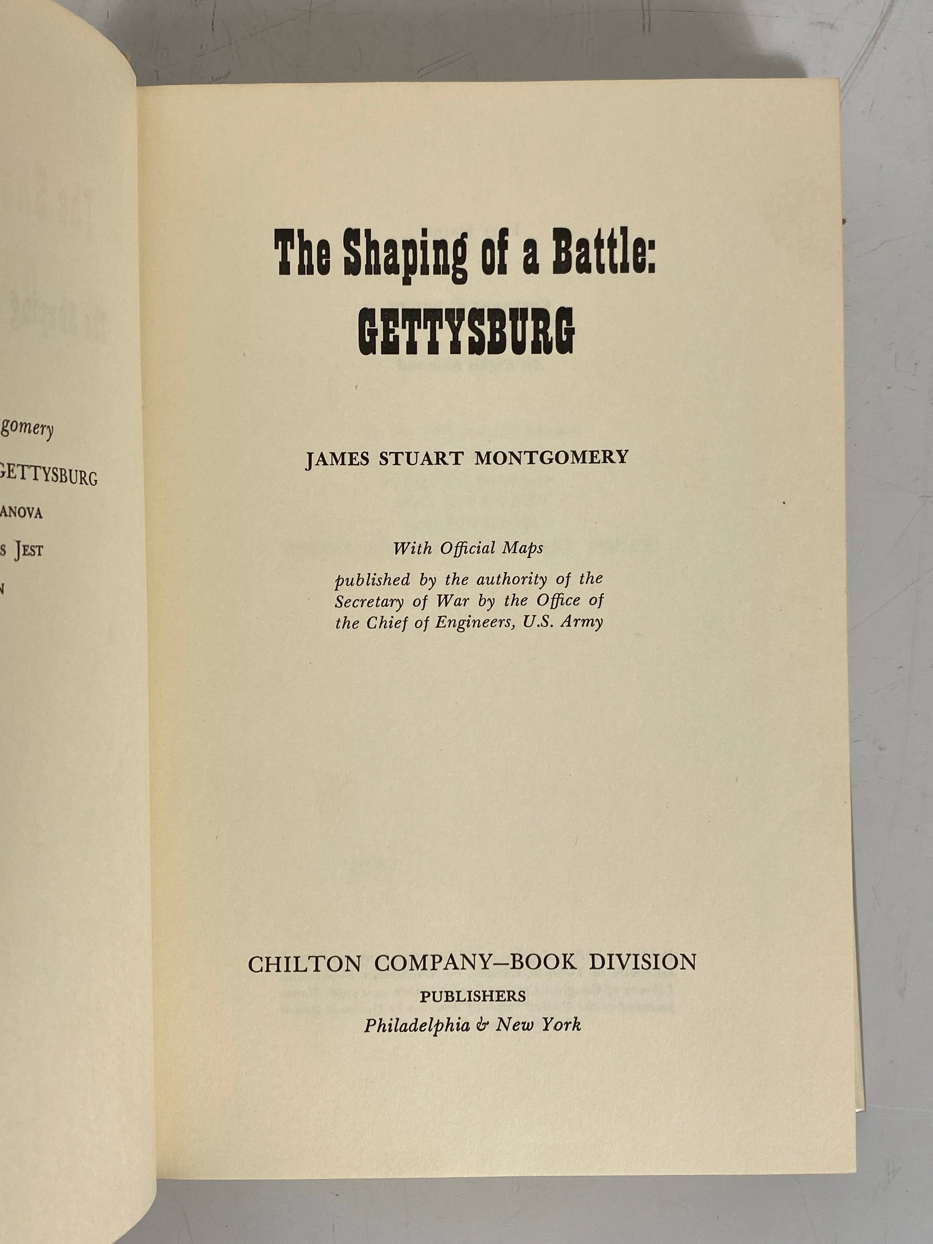 The Shaping of a Battle: Gettysburg J.S. Montgomery 1959 1st Ed HC DJ