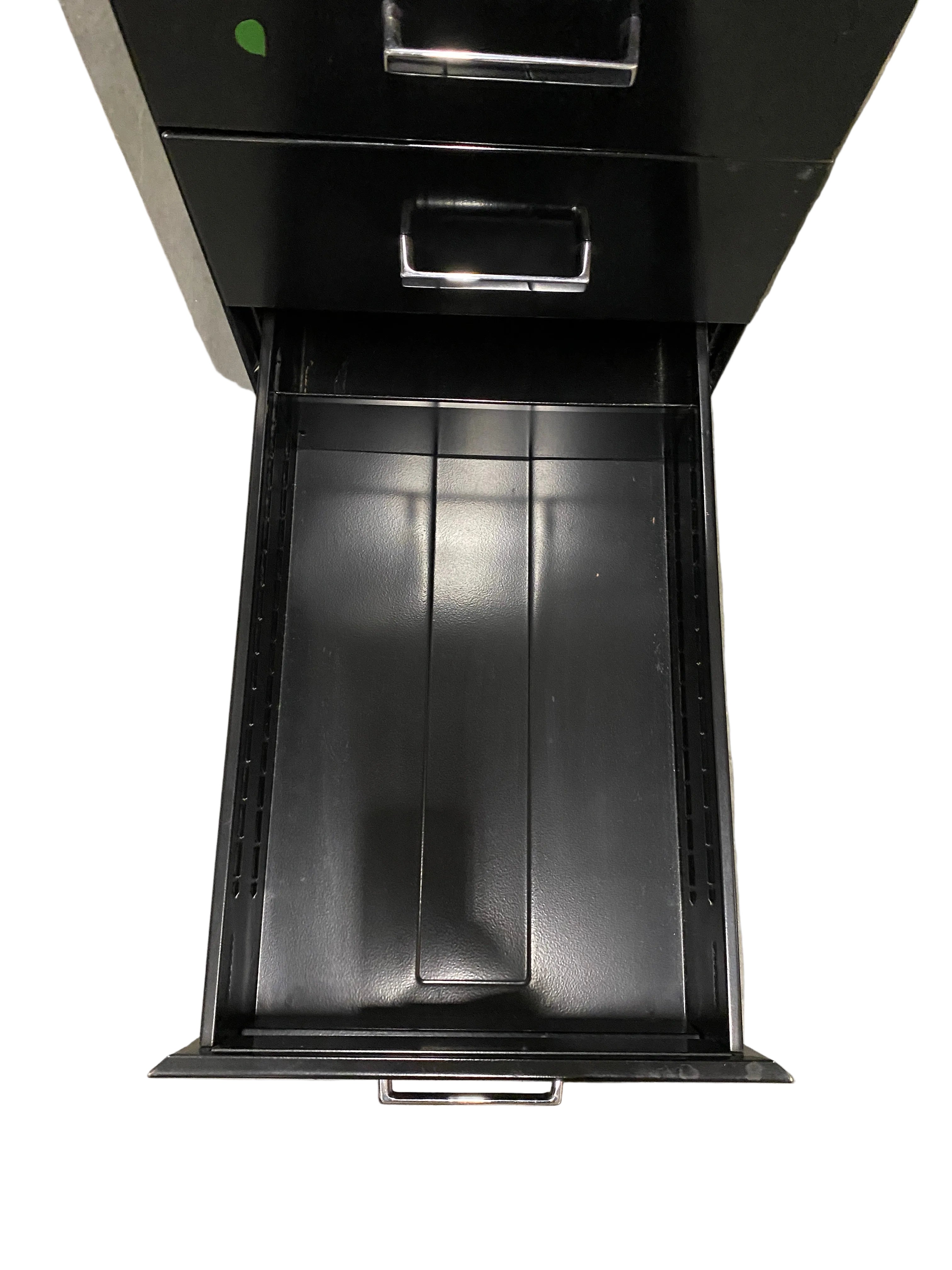 Steelcase Black 5 Drawer Tanker Desk With Wood Laminate Top