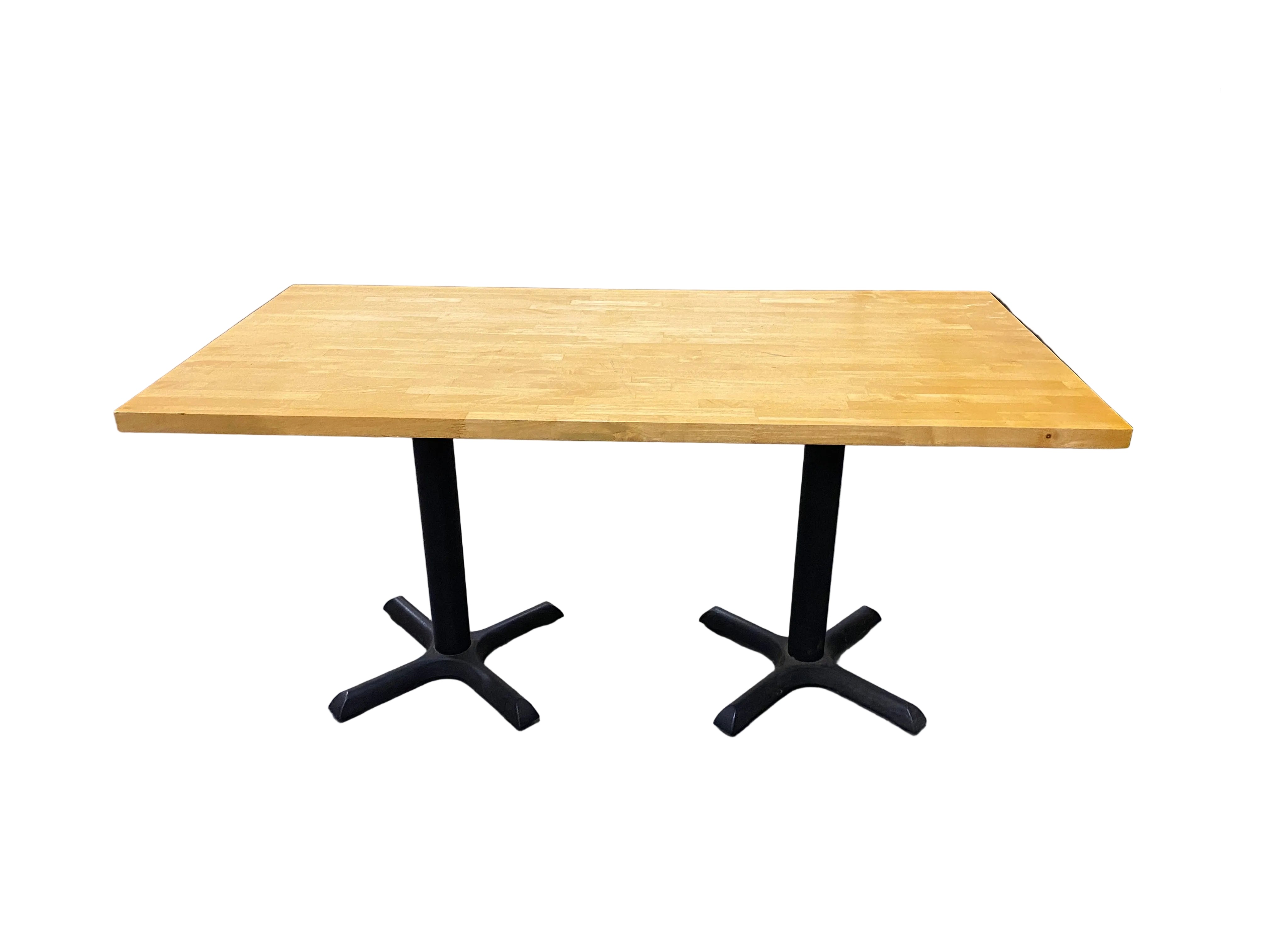 Laminate Butcher Block Style Wooden Table