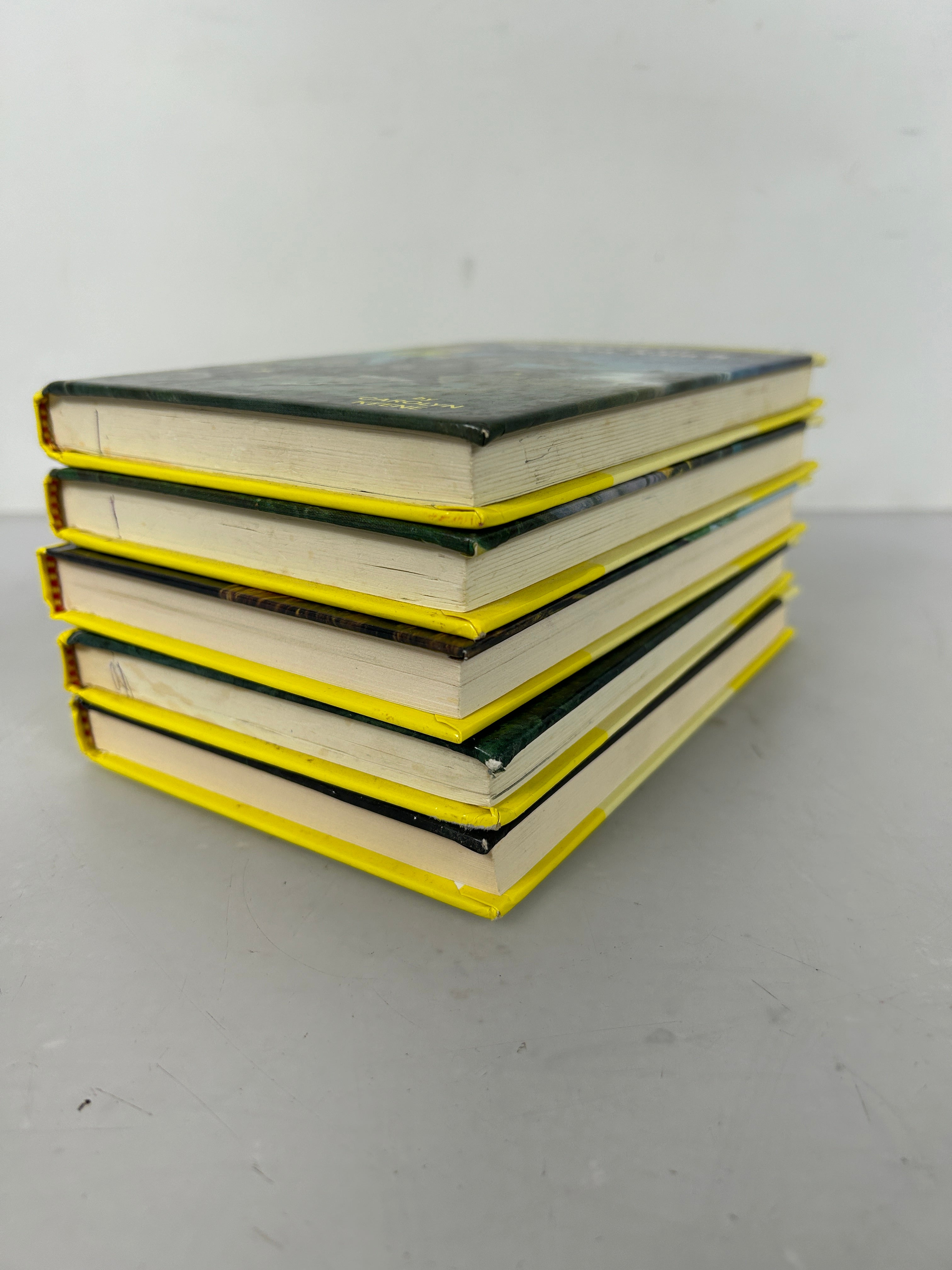 Lot of First 5 Nancy Drew Mysteries Shiny Yellow Flashlight Covers (1-5) HC