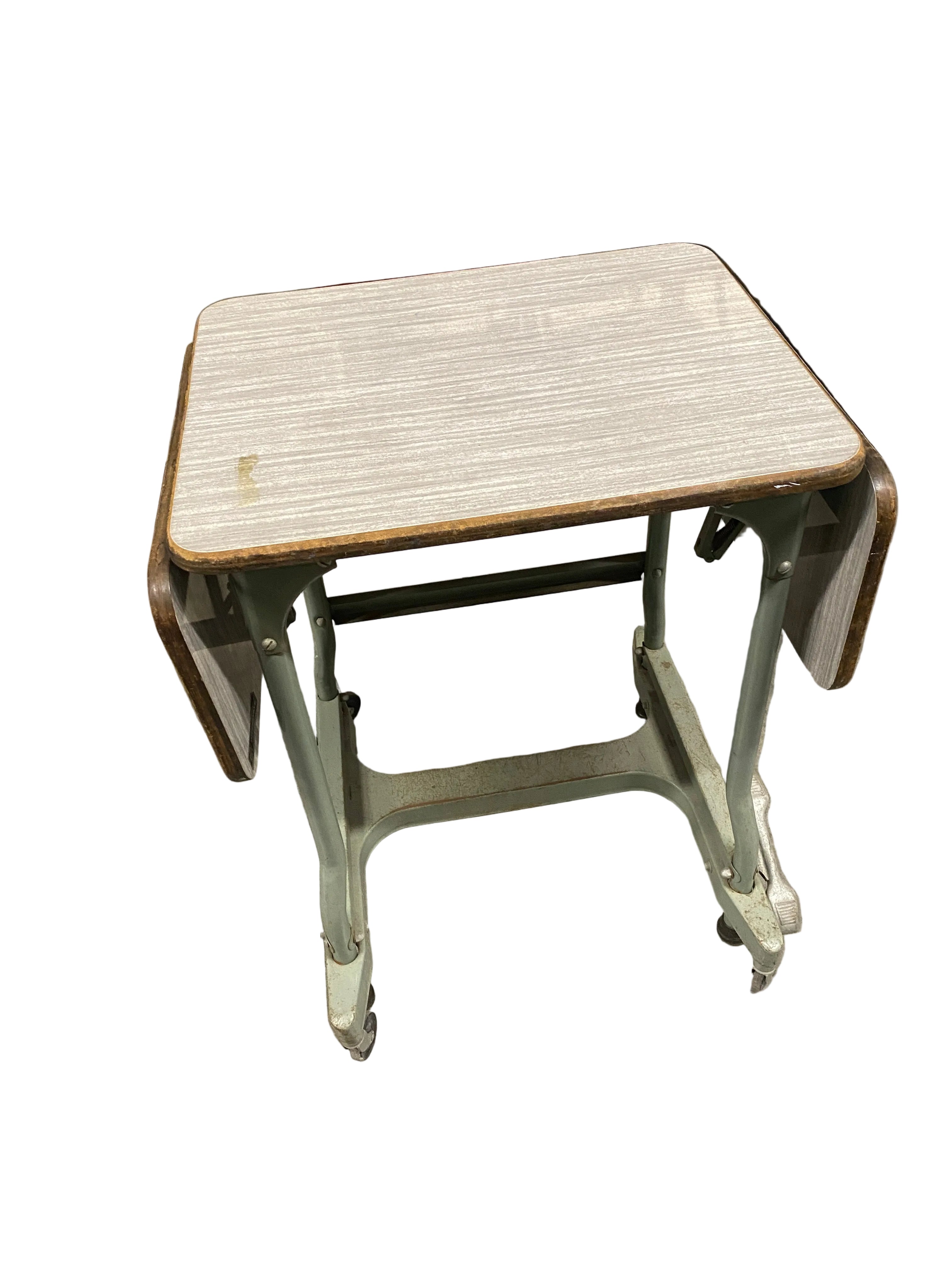 Extendable Grey Oak Table With Wheels