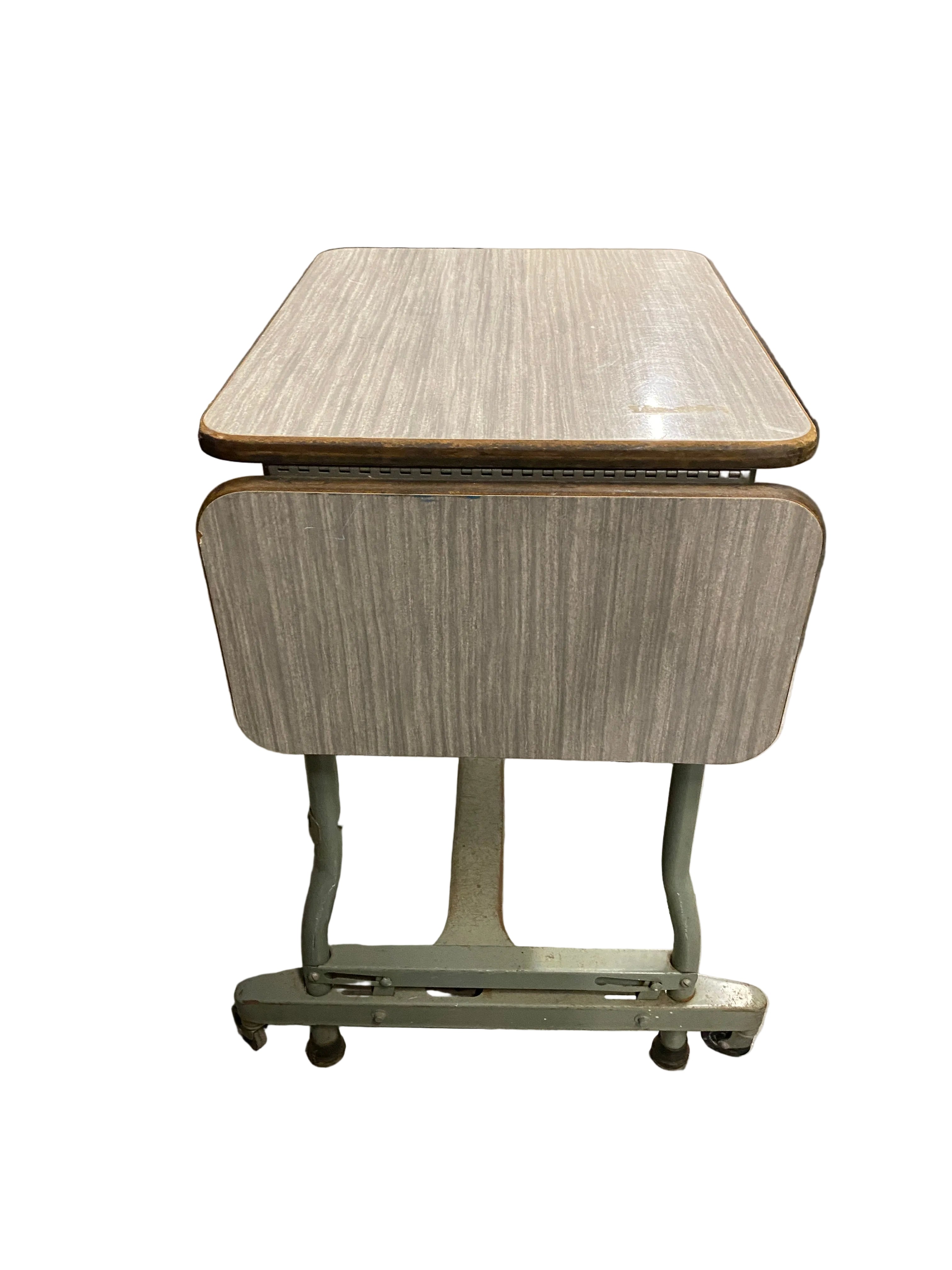 Extendable Grey Oak Table With Wheels