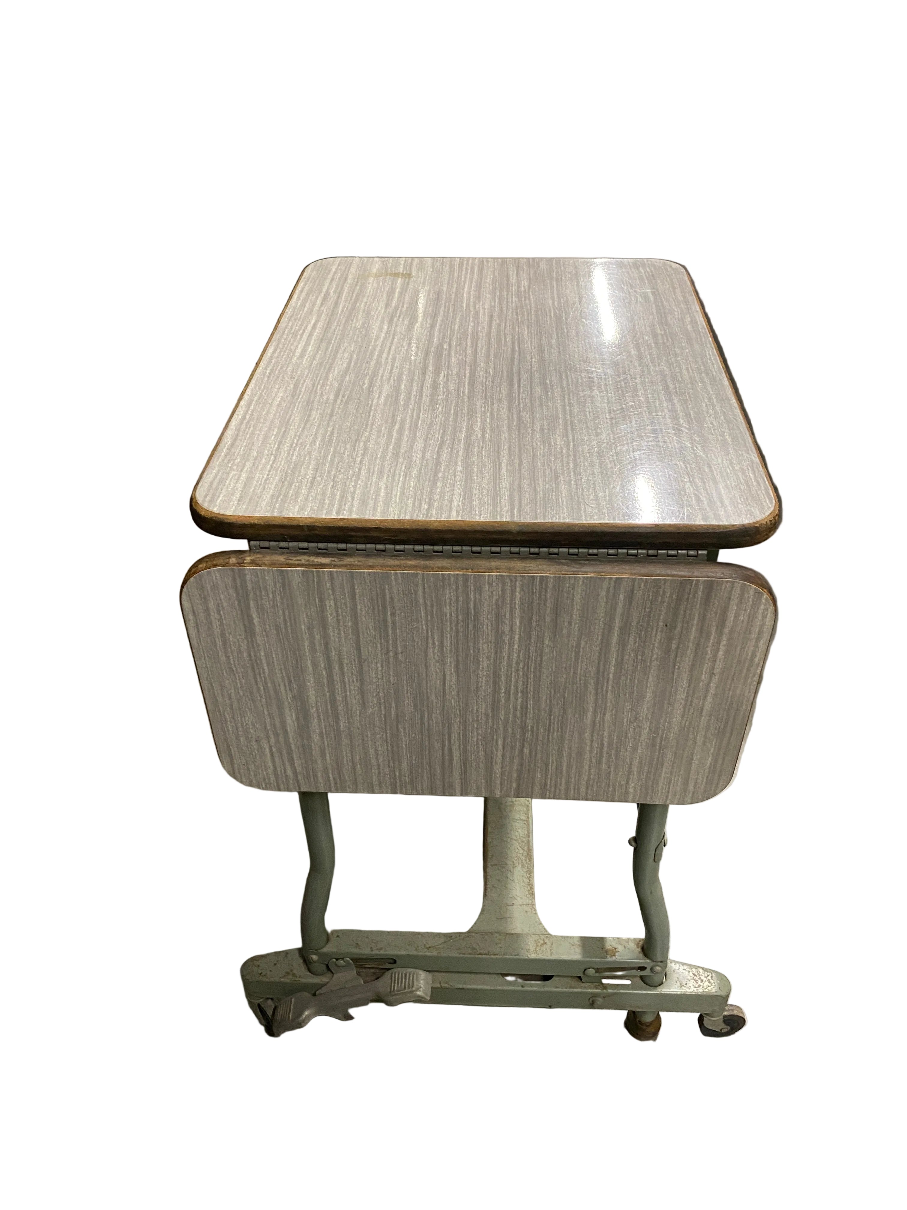 Extendable Grey Oak Table With Wheels