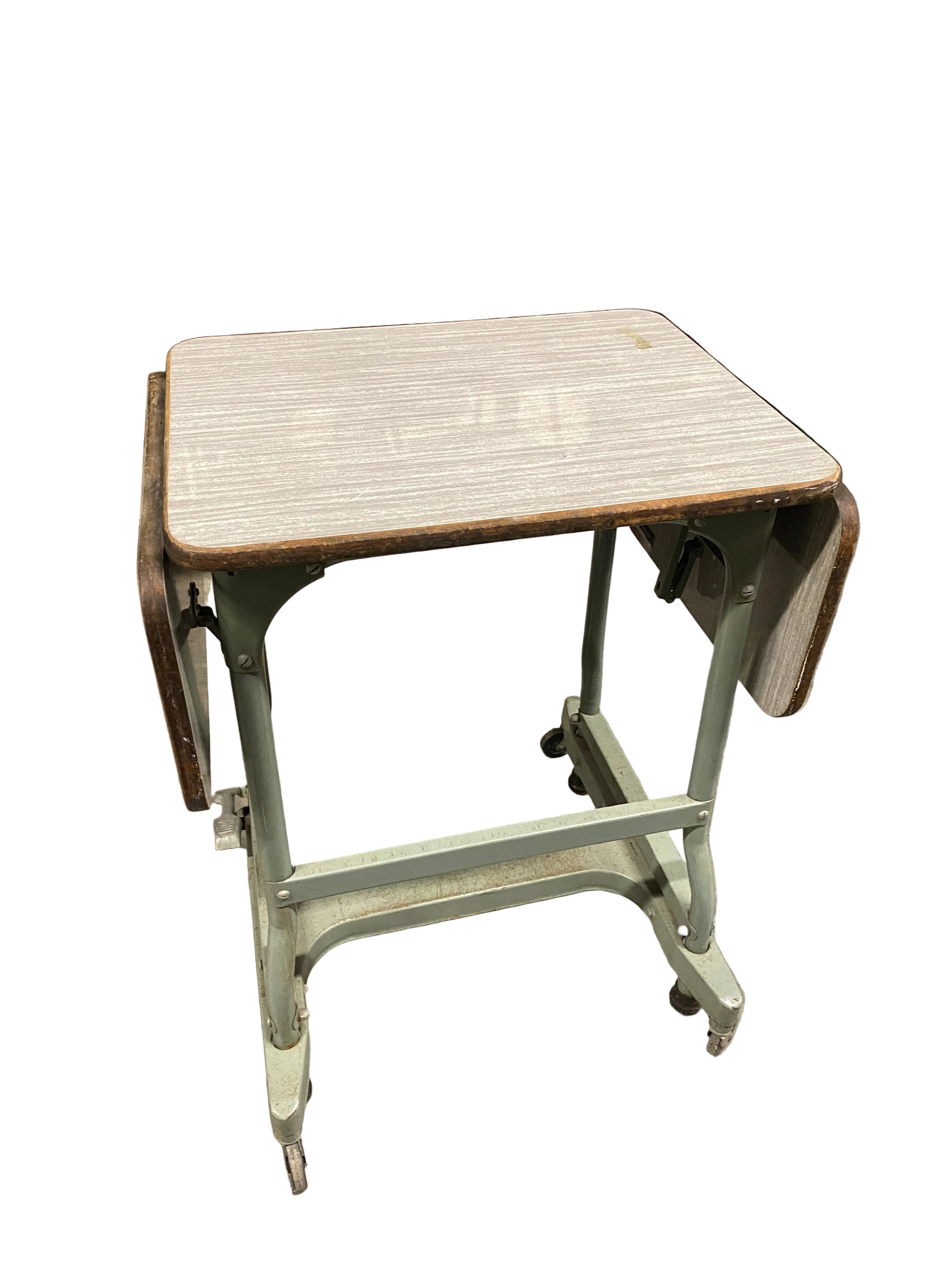 Extendable Grey Oak Table With Wheels