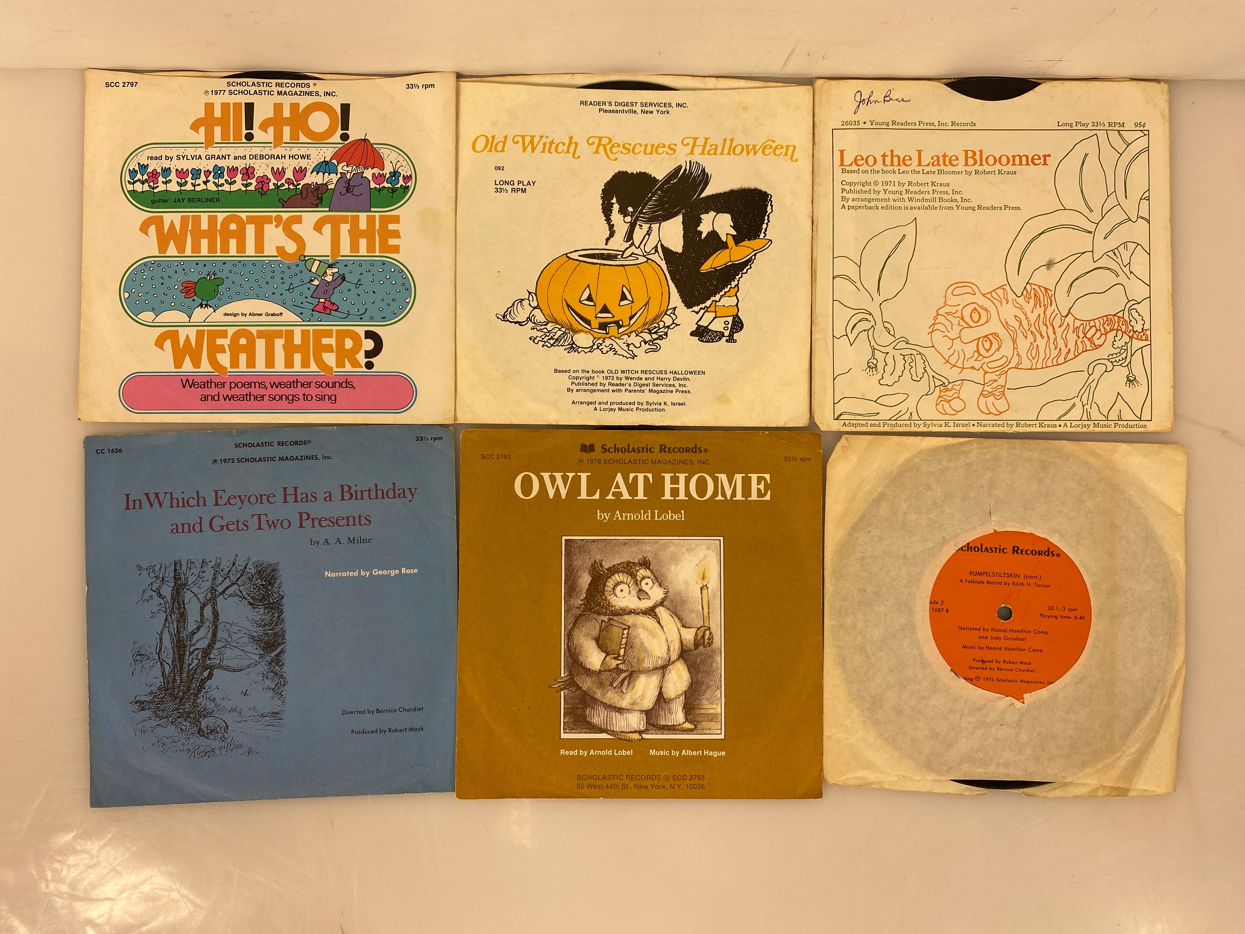Lot of 6 Scholastic 45 Vinyl Records 1971-1975