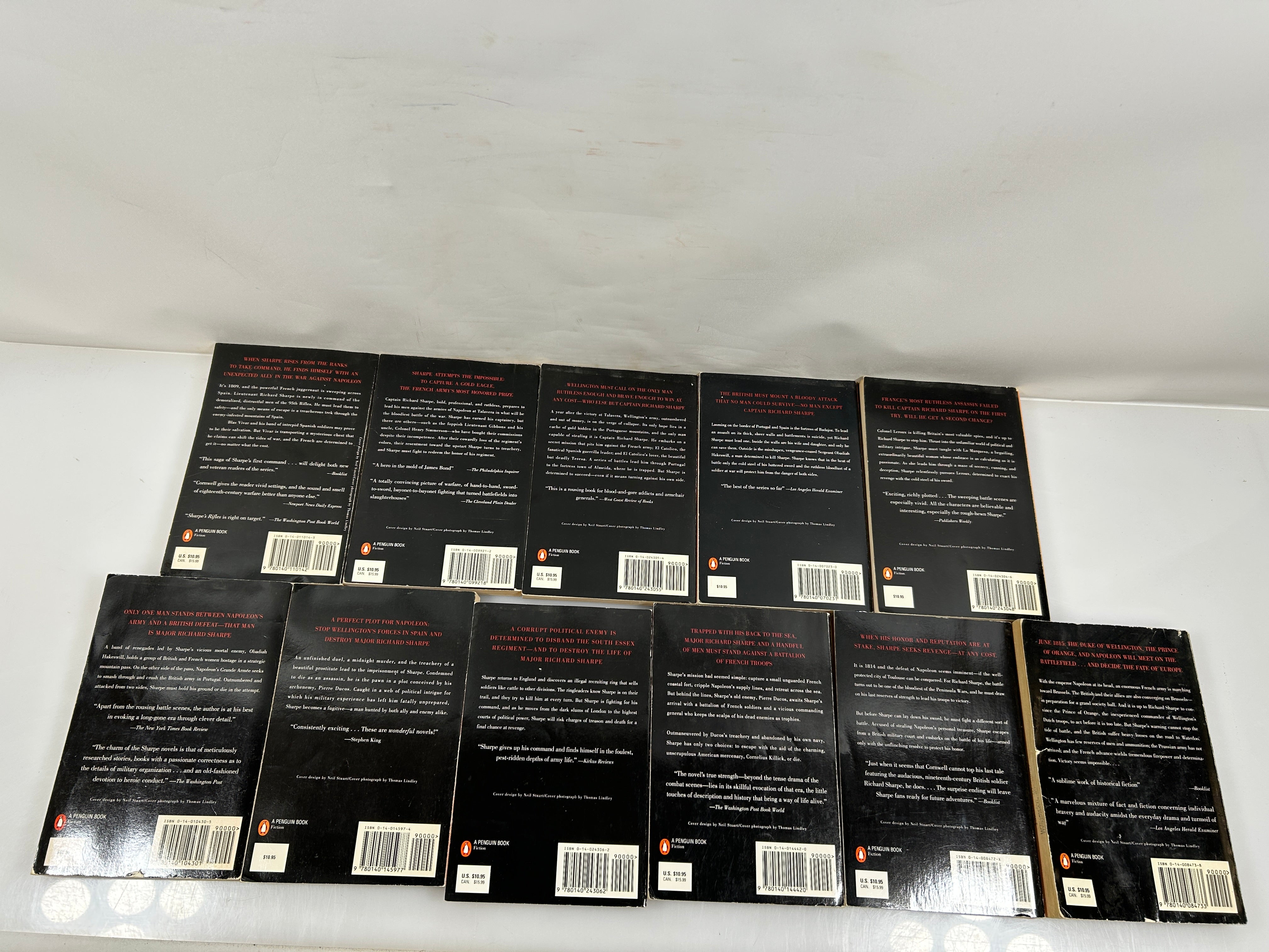 Set of 11 Richard Sharpe Series by Bernard Cornwell Penguin Books 1987-94 SC