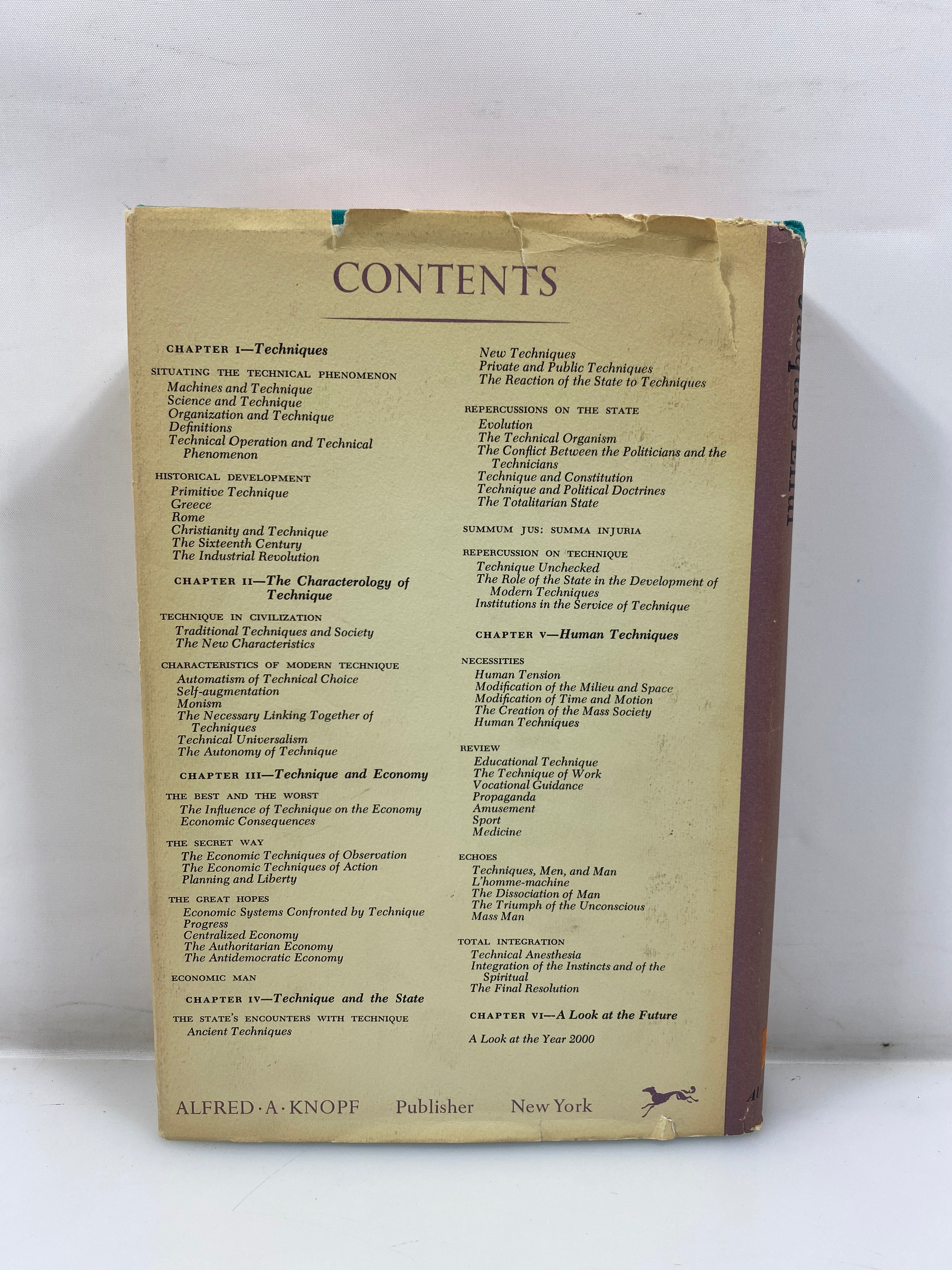 The Technological Society by Jacques Ellul 1965 HCDJ