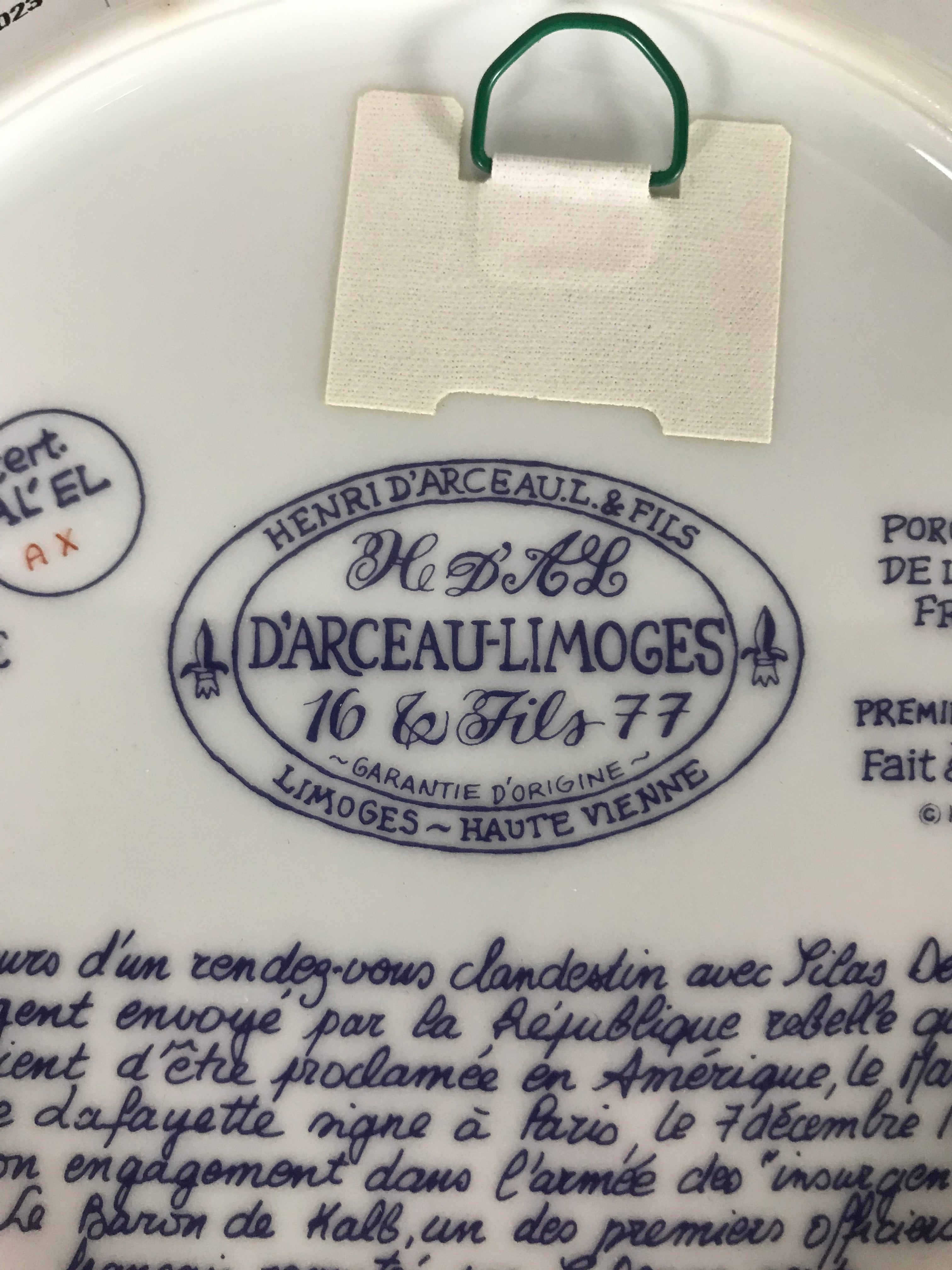 Henri D'Arceau-Limoges "'Le Patrimoine' de Lafayette" Plate