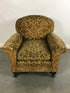 Vintage Green and Yellow Baroque Pattern Upholstery Arm Chair