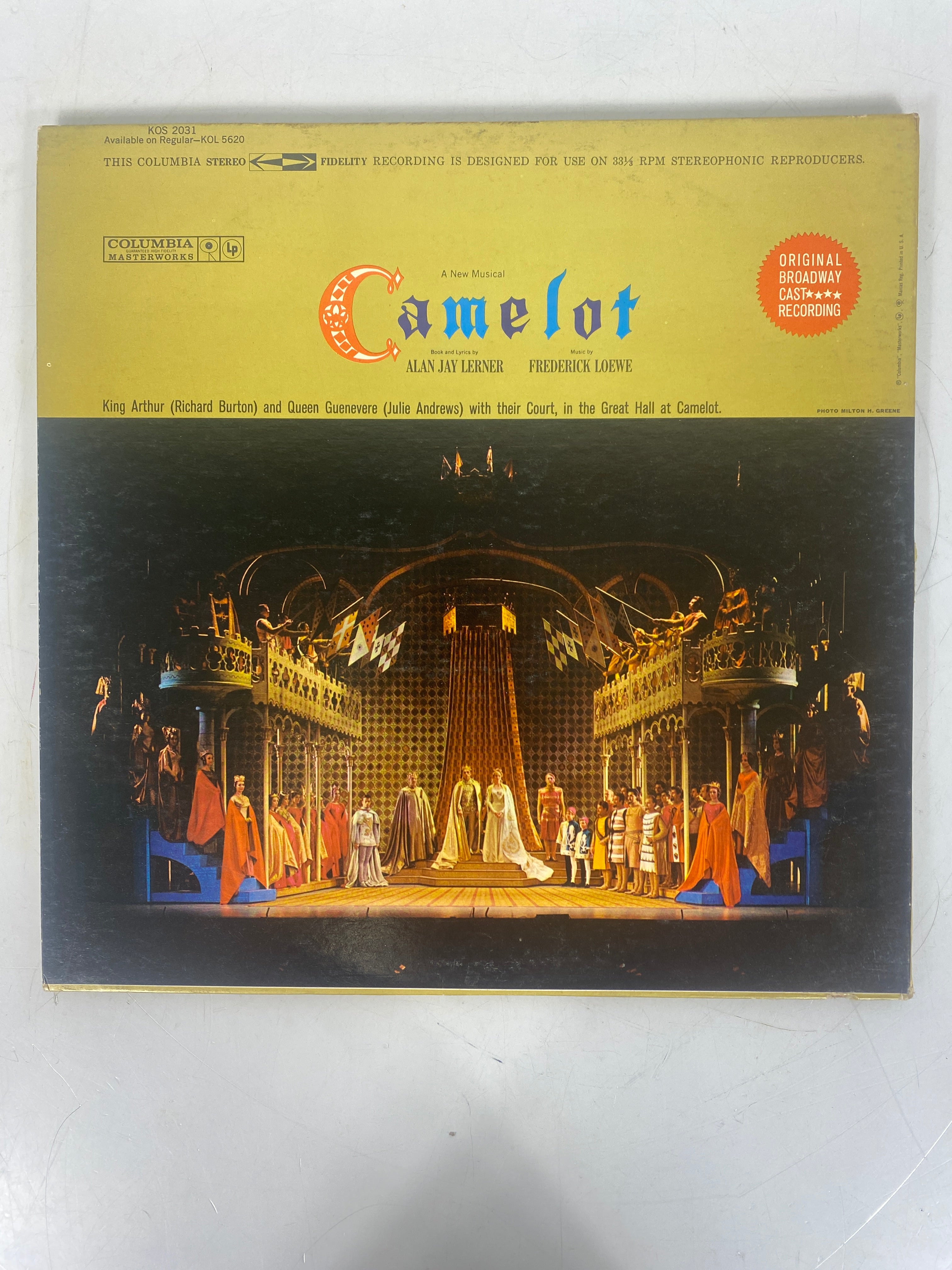 Camelot Musical Broadway Soundtrack Vinyl Record