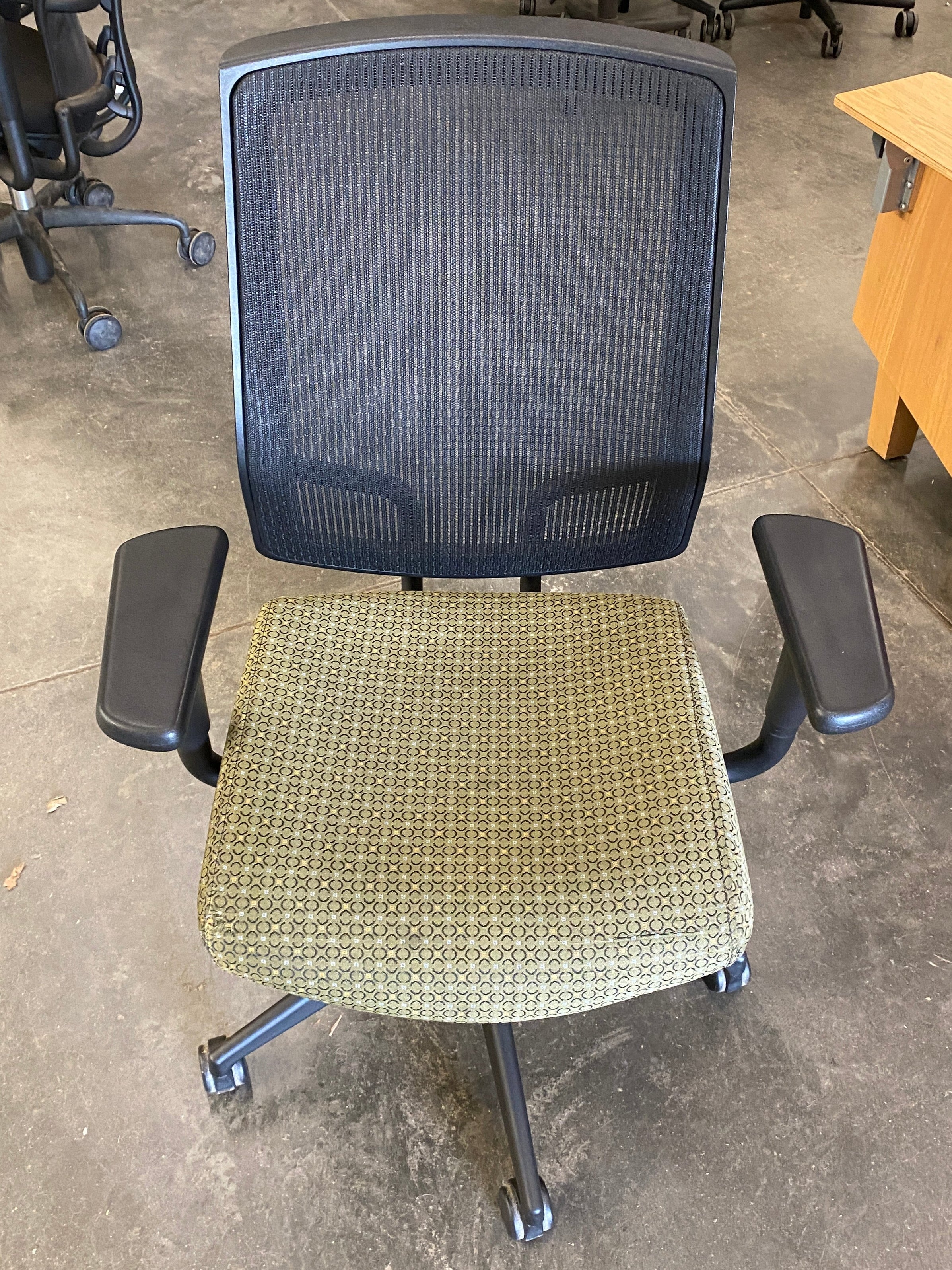 SitOnIt Seating Rolling Green Patterned Office Chair