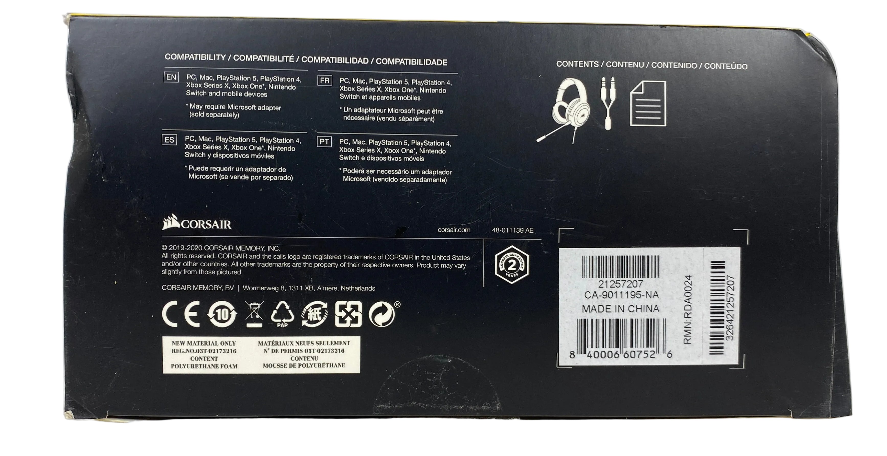 Corsair HS35 Stereo Headset *No Microphone*
