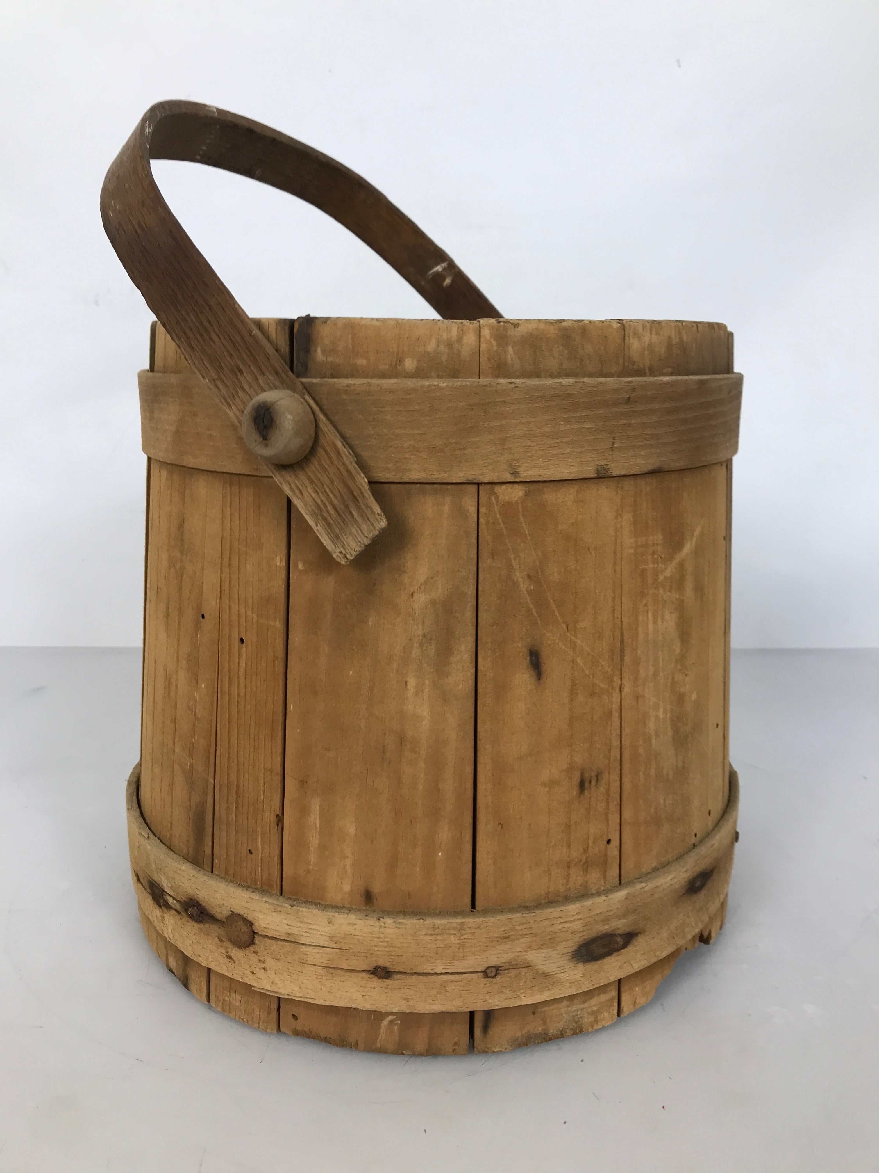 Primitive Antique Firkin Shaker Style Sugar Bucket with Handle No Lid