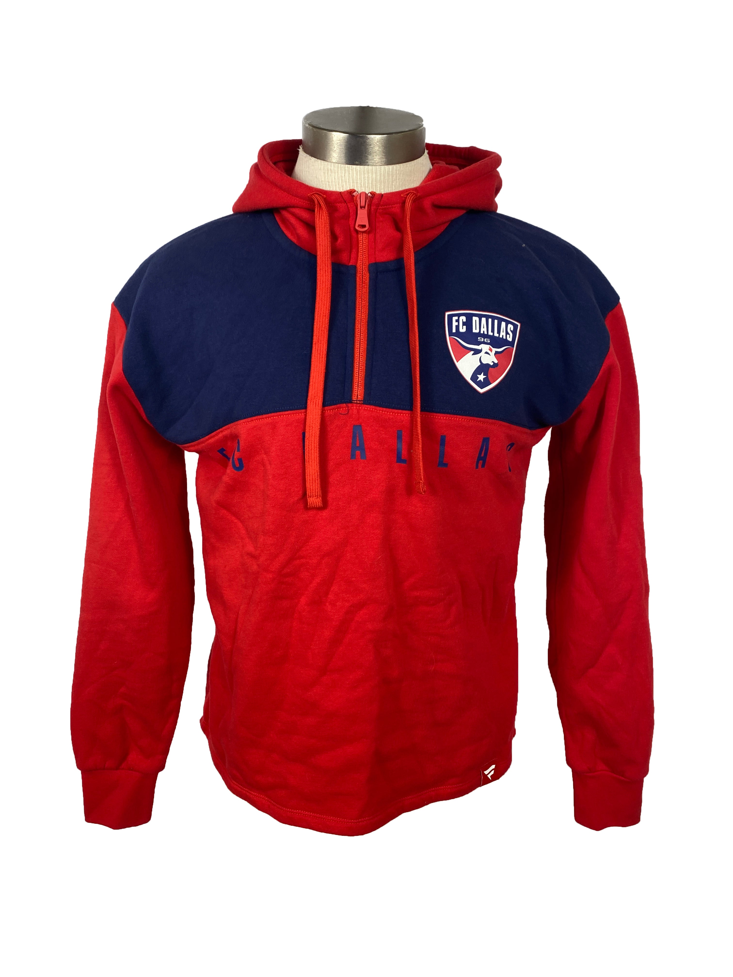 Red Fanatics FC Dallas Quarter Zip Hoodie Men's Size M