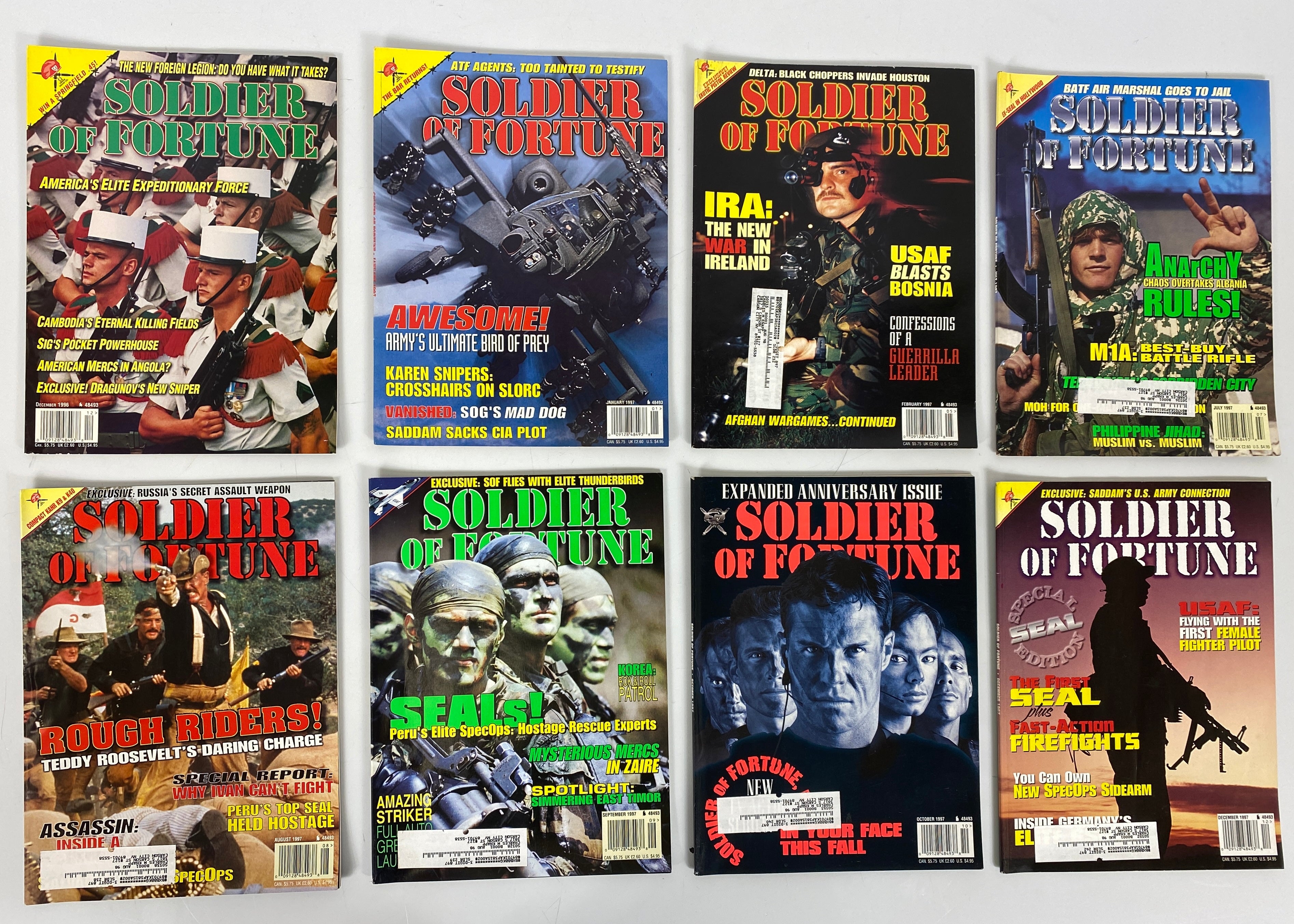 Lot of 26 Soldier of Fortune Magazine (1995-1998)