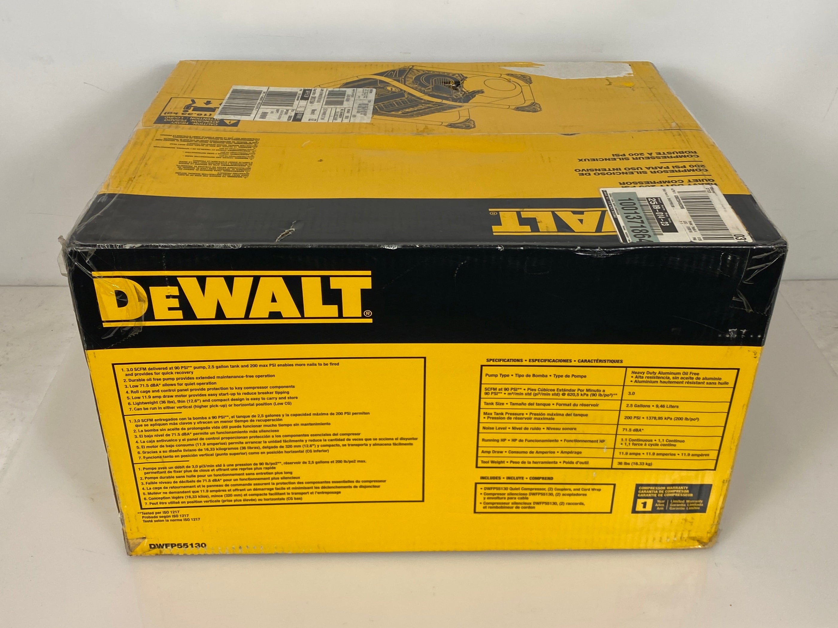 Dewalt Heavy Duty 200 PSI Quiet Compressor