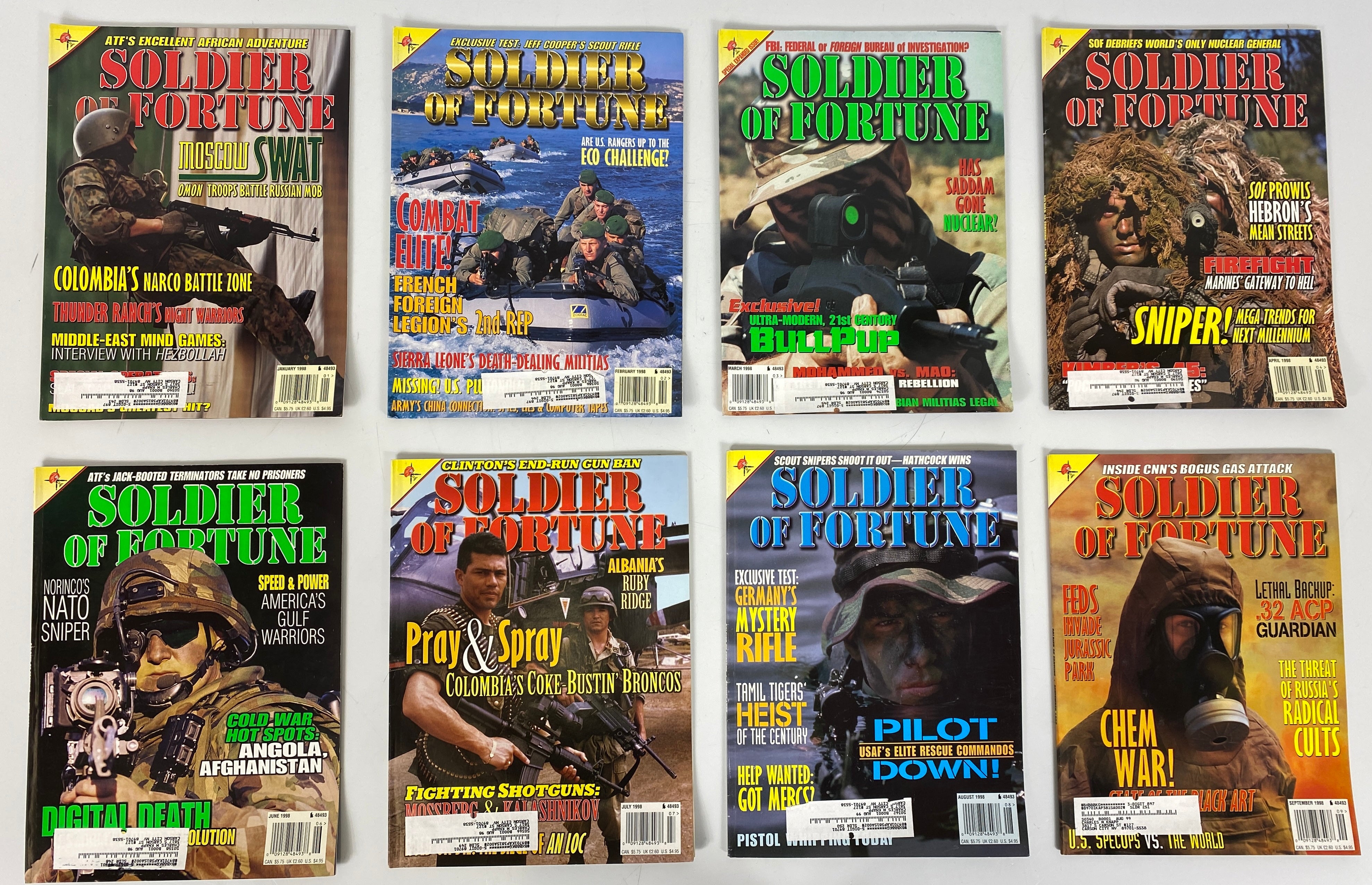 Lot of 26 Soldier of Fortune Magazine (1995-1998)