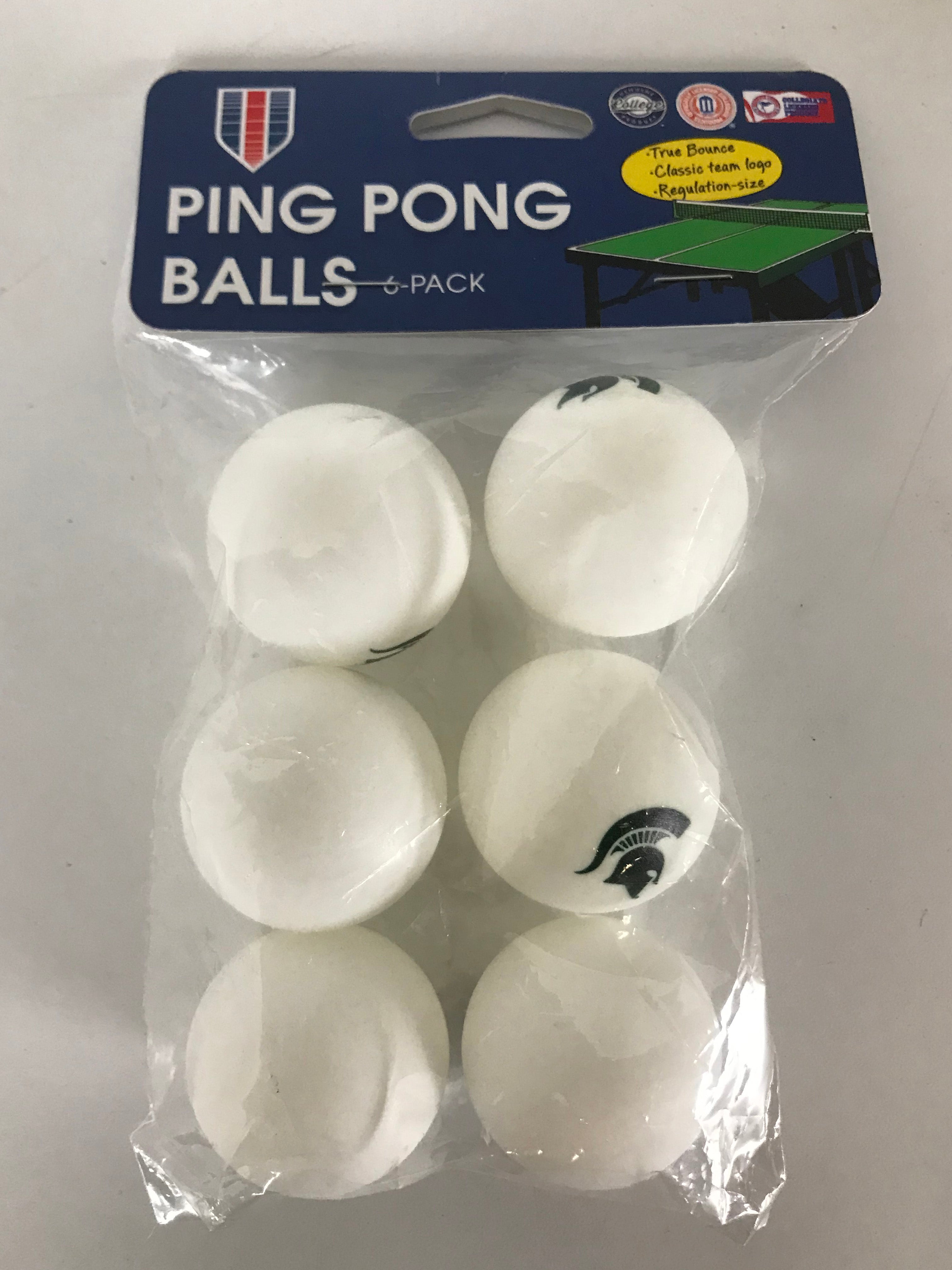 WinCraft Michigan State Ping Pong Balls 6-Pack