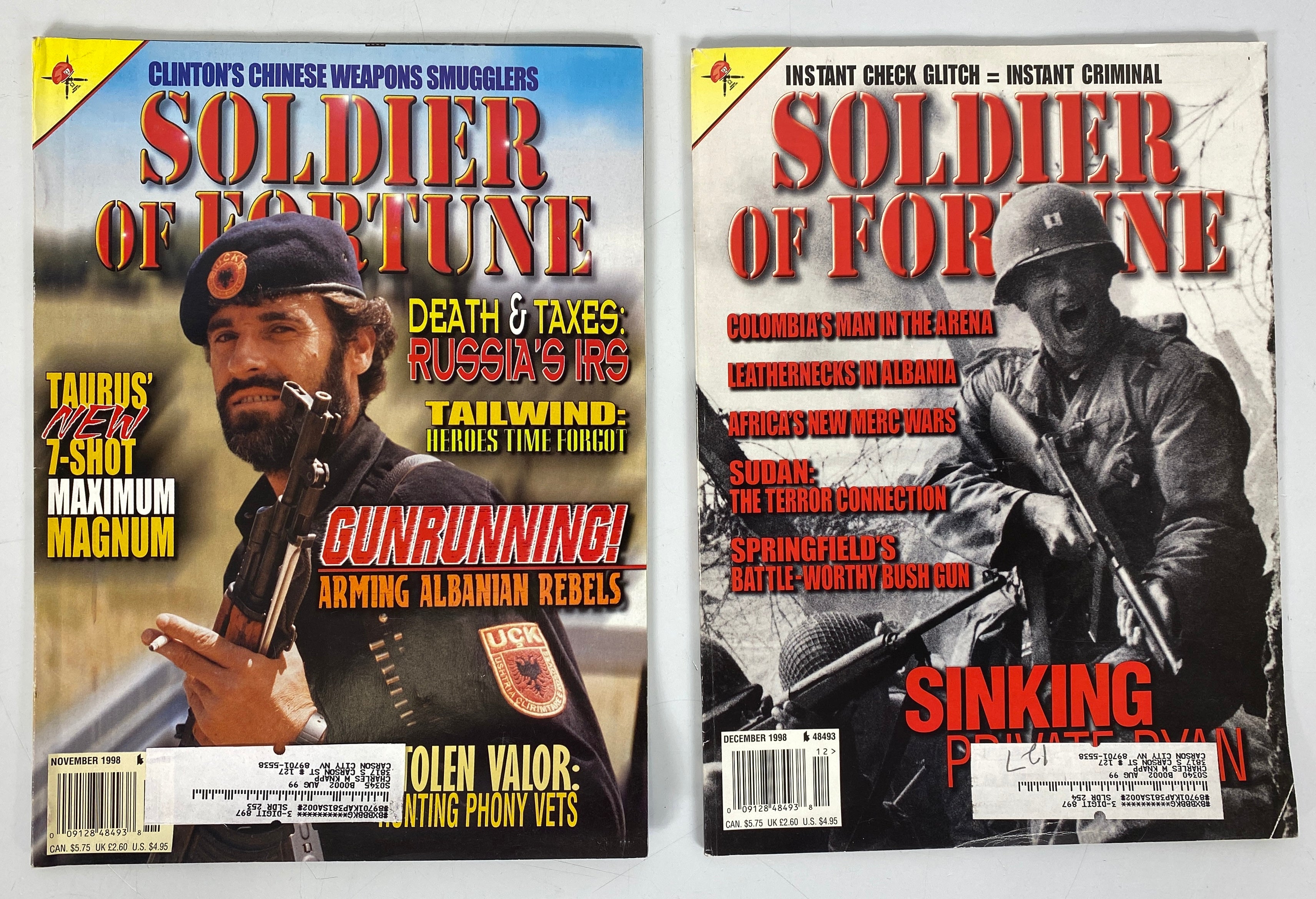 Lot of 26 Soldier of Fortune Magazine (1995-1998)