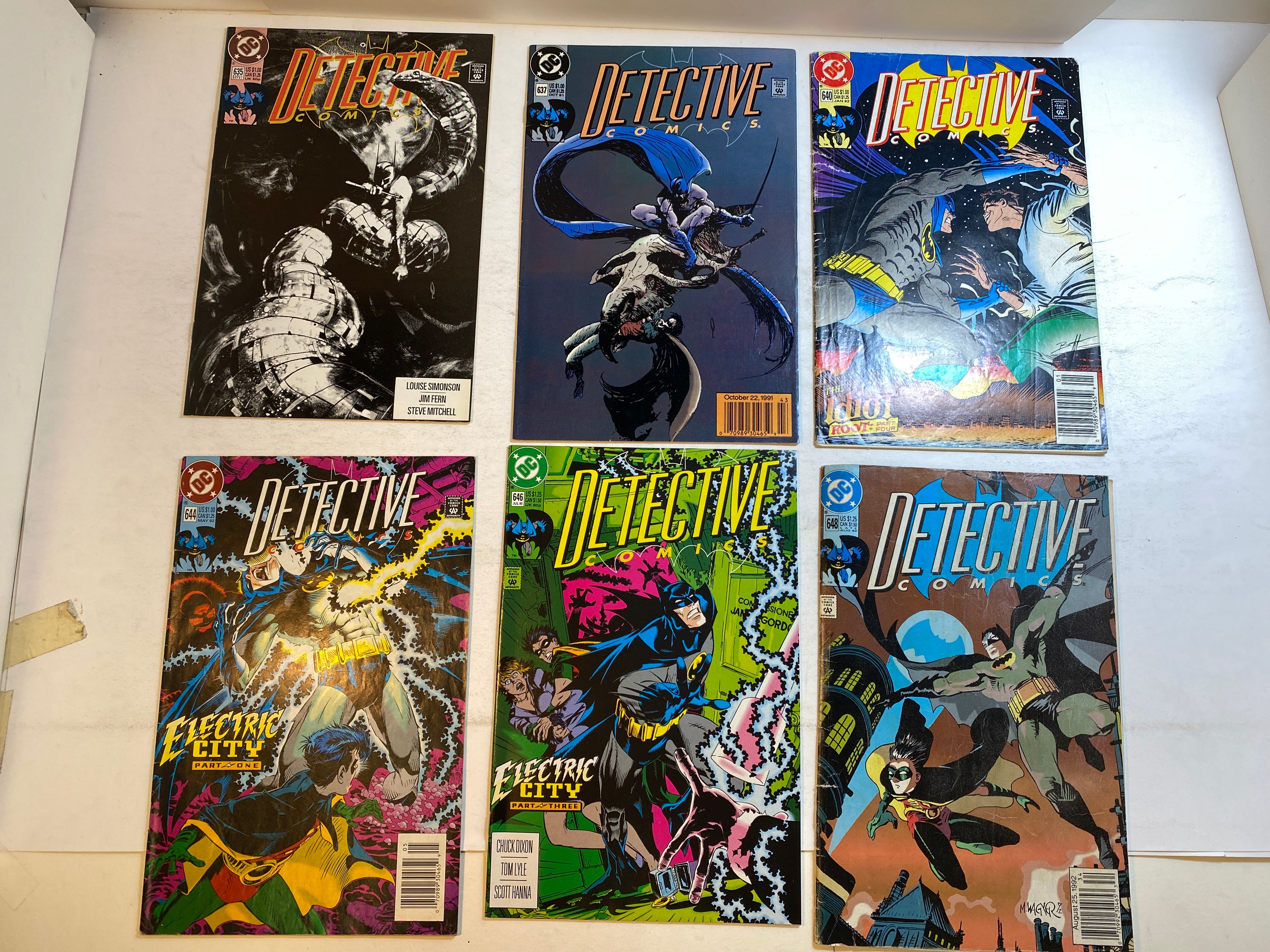 Lot of 6 Batman Detective Comics DC 1991-1992
