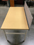 Wooden Rectangular Laminate Top Table w/ Bulletin Board Back