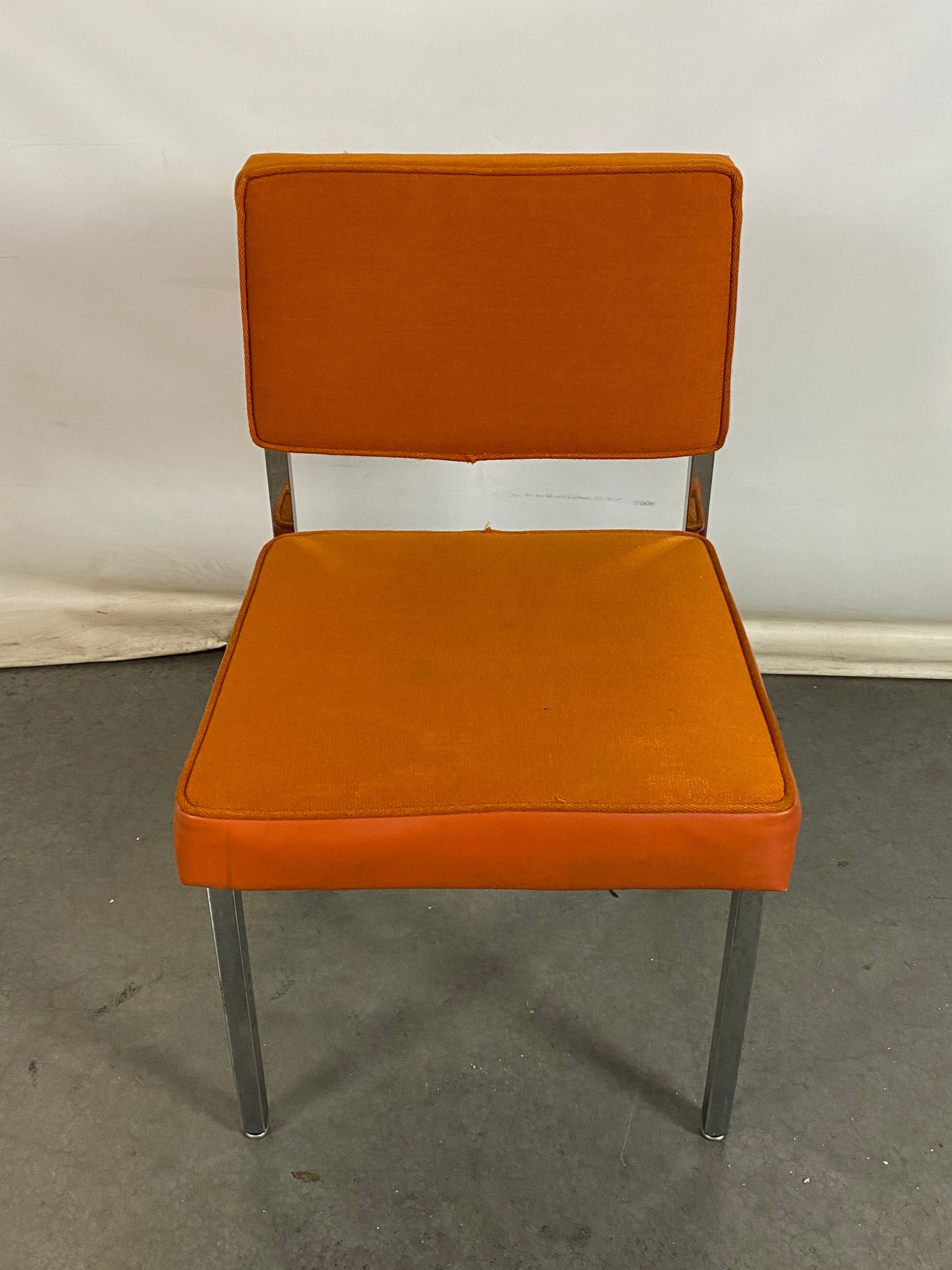 Steelcase Metal Frame Orange Chair