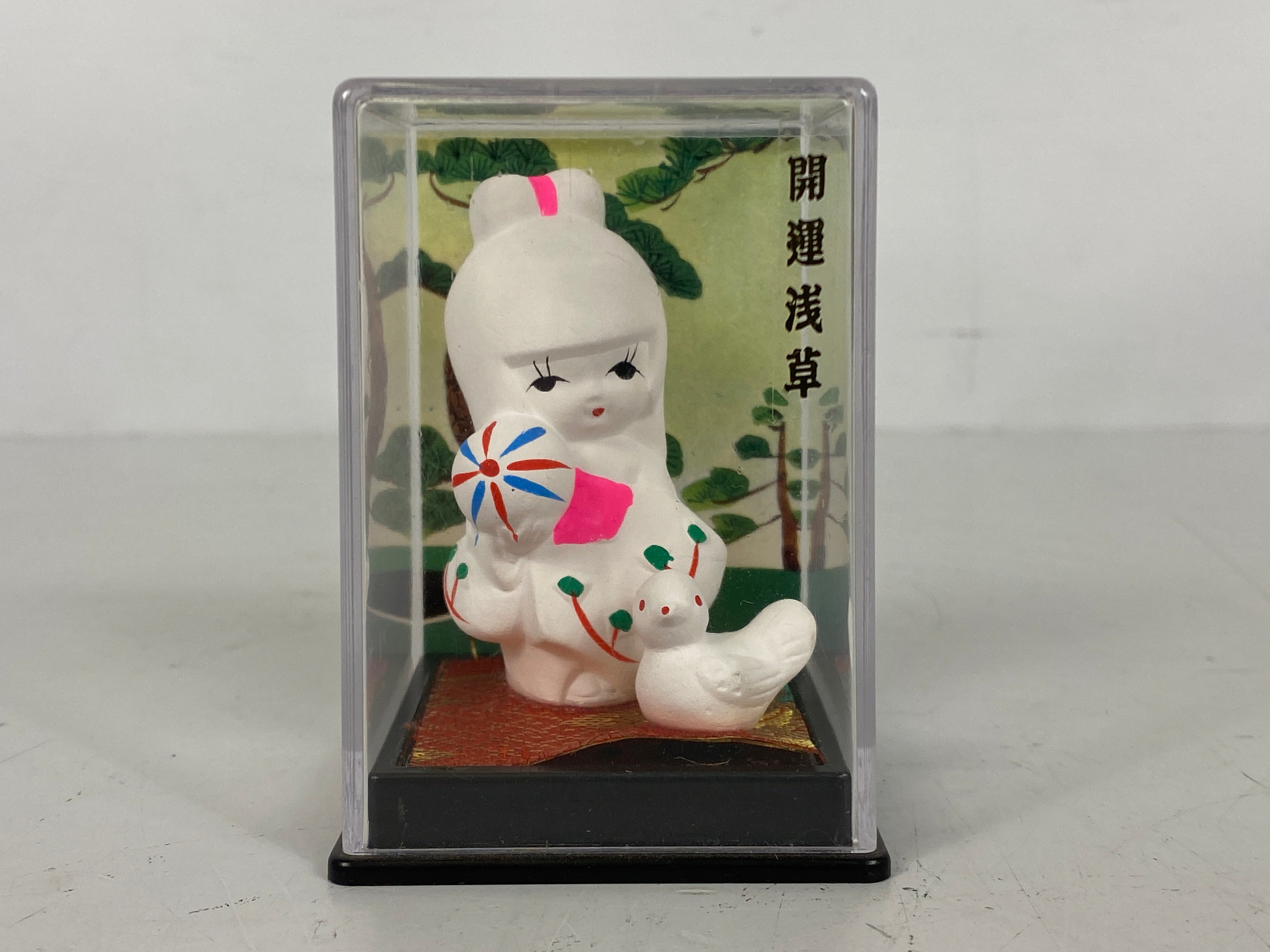 Ceramic Japanese Hakata Doll in Plastic Case